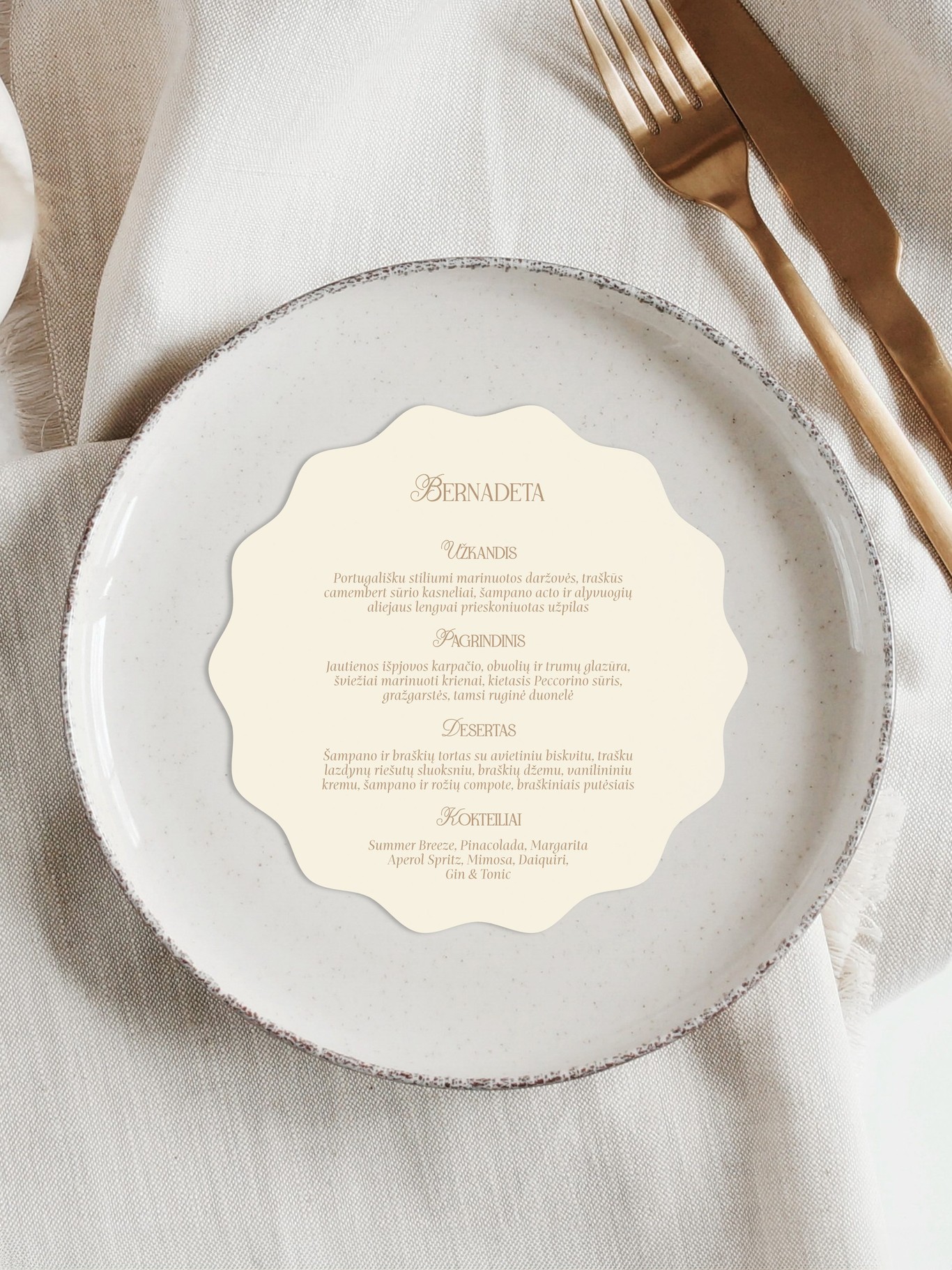 Meniu kortelė Siena