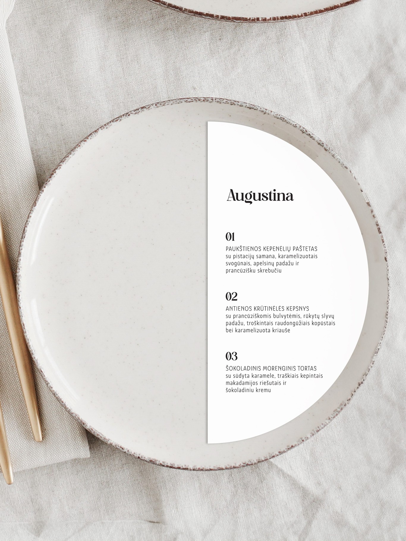 Meniu kortelė Florencija