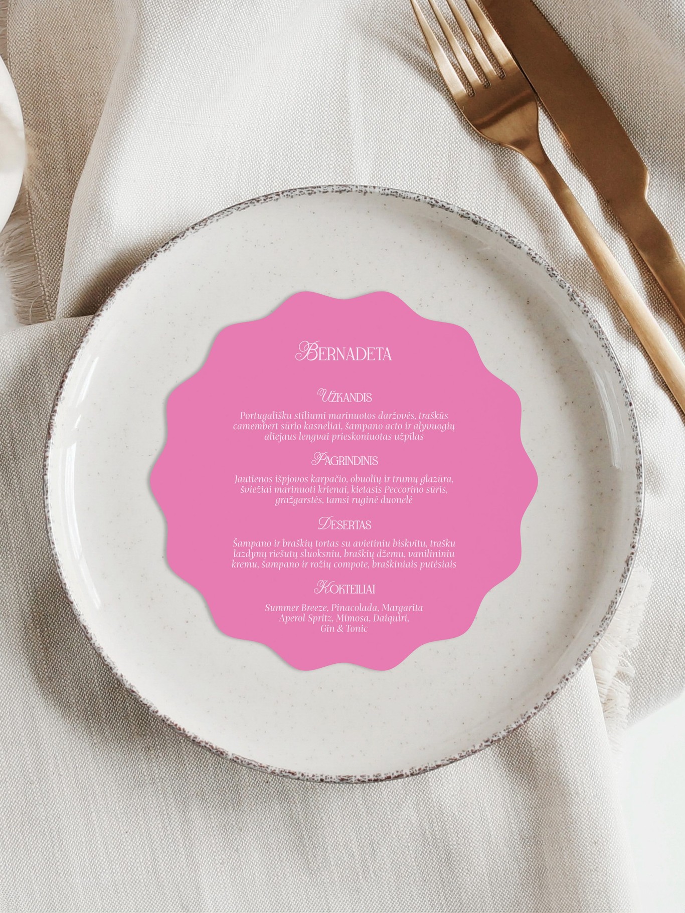 Meniu kortelė Siena