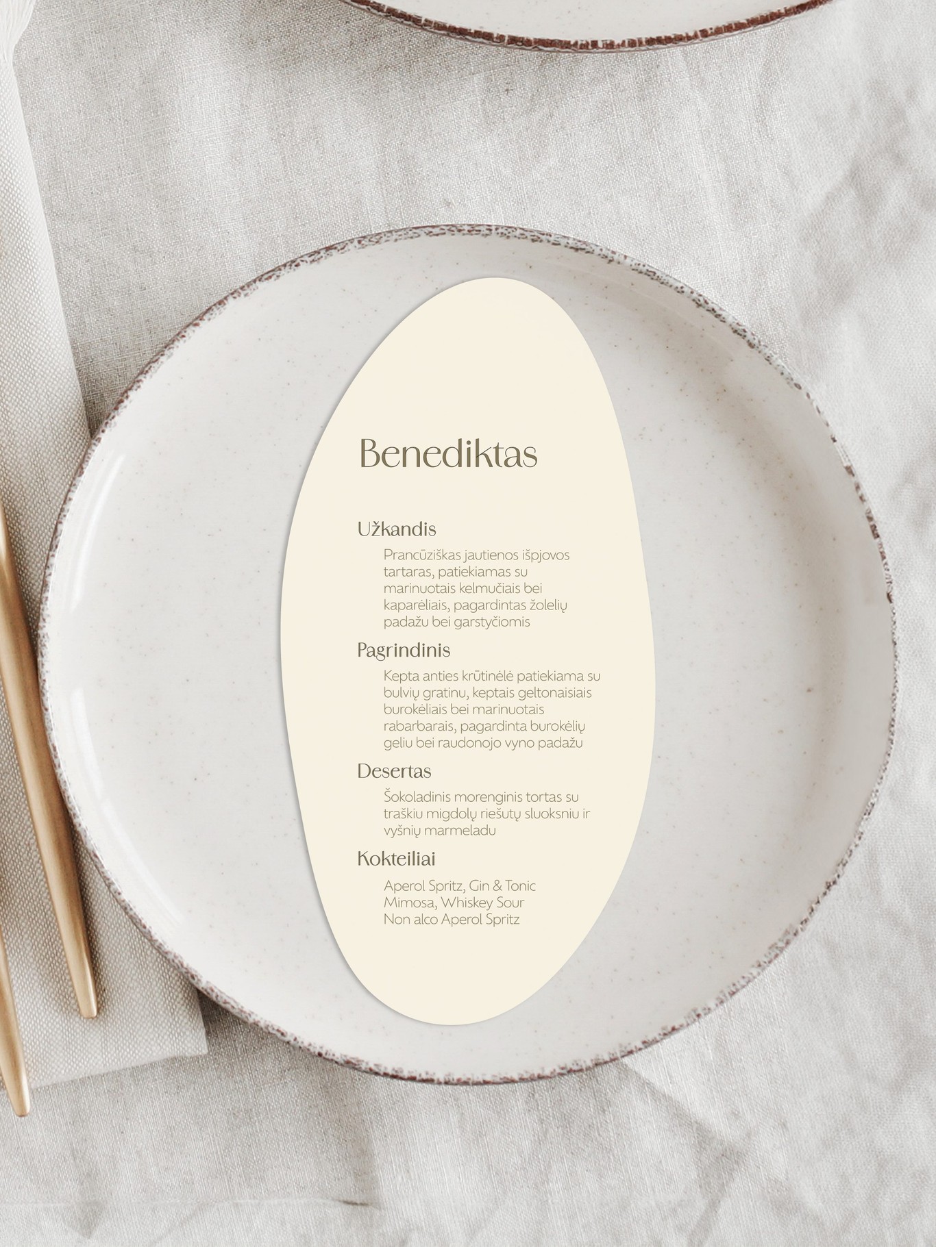 Meniu kortelė Bolonija