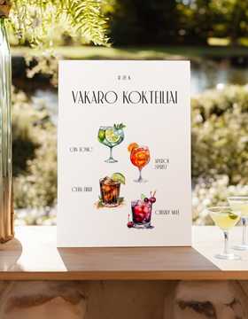 Kokteilių meniu lentelė Malmė