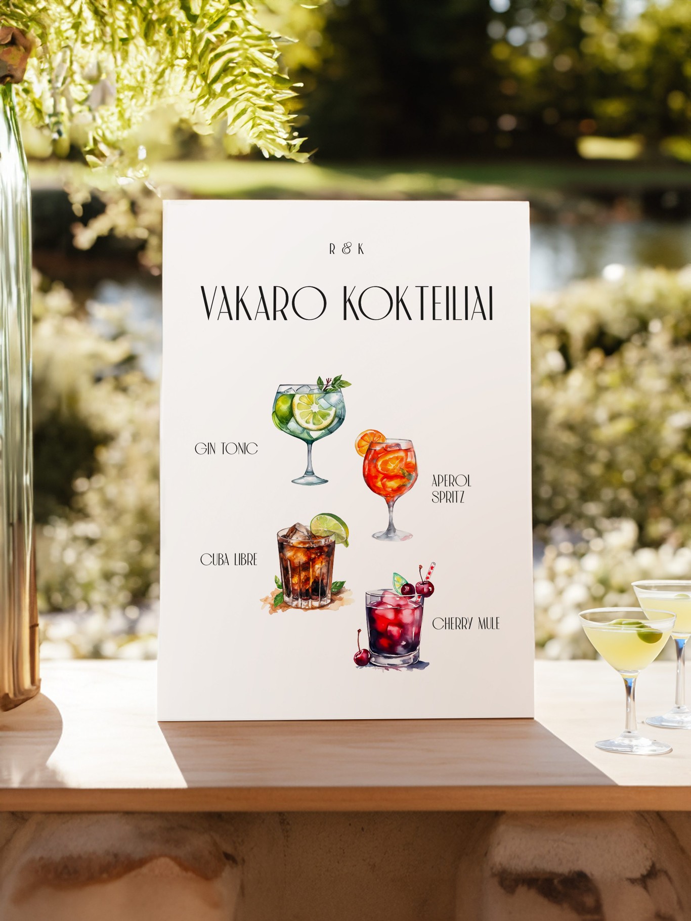 Kokteilių meniu lentelė Malmė