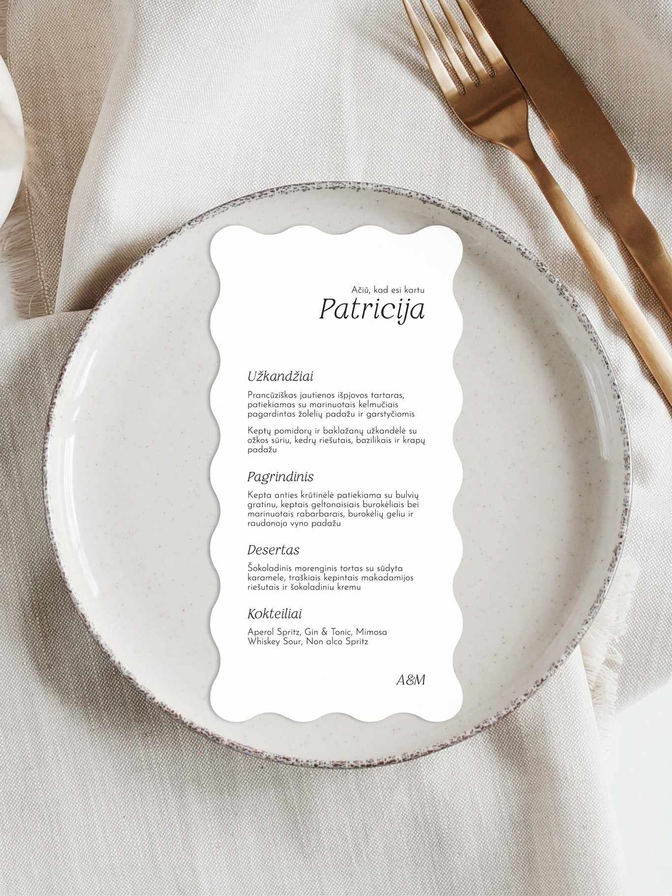 Meniu kortelė Mesina