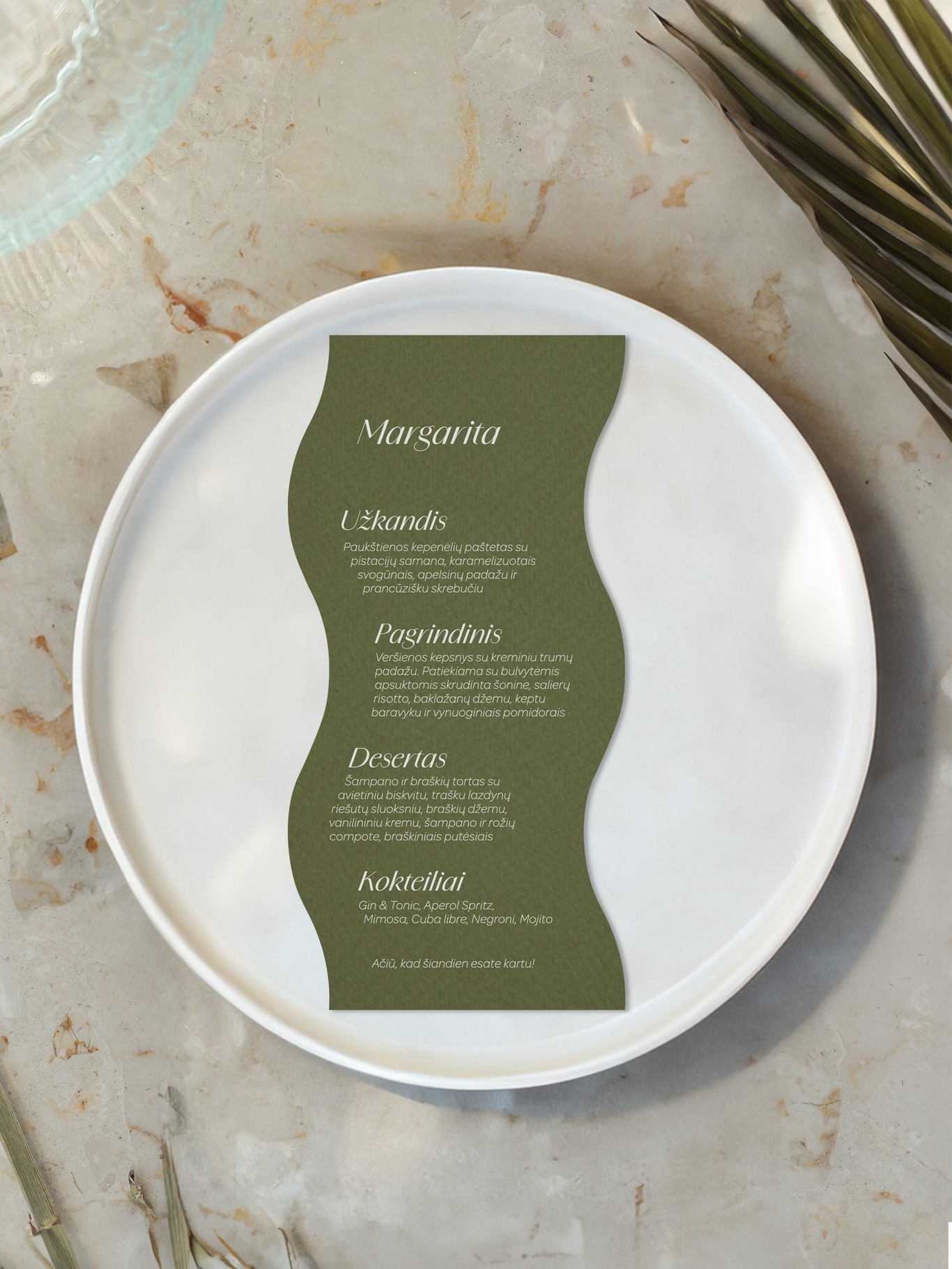 Meniu kortelė Verona