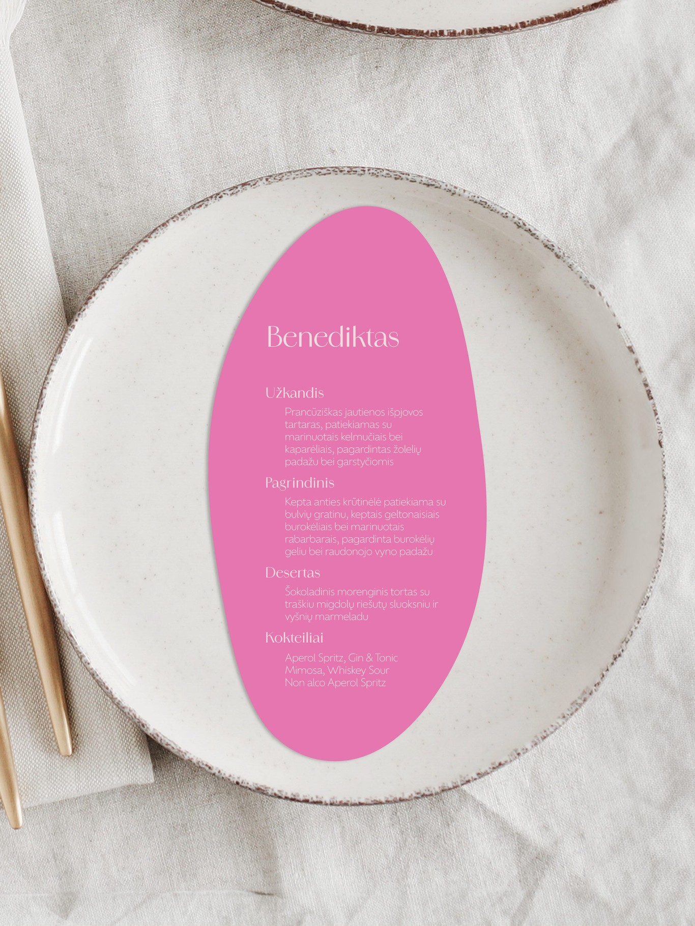 Meniu kortelė Bolonija