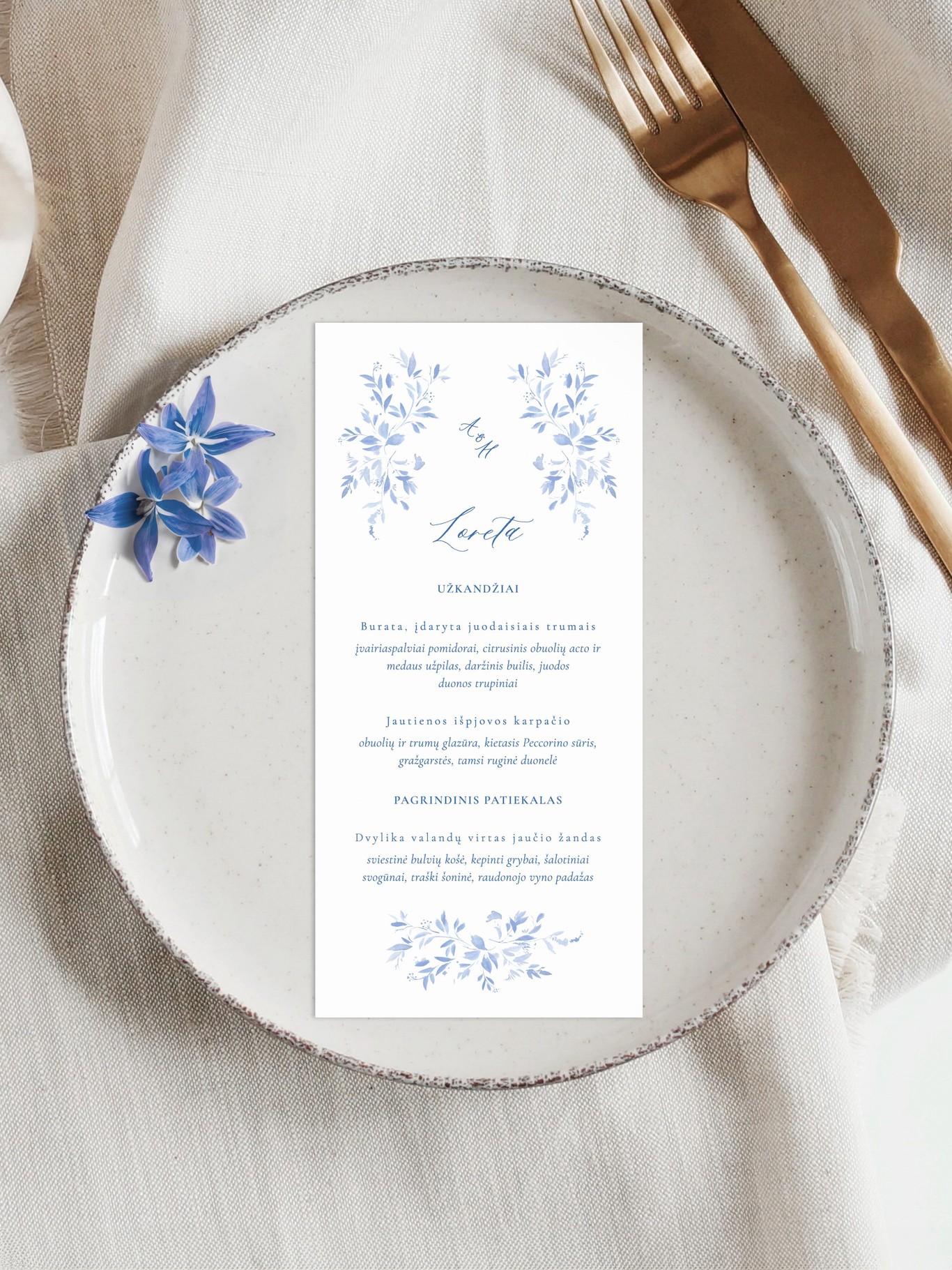 Meniu kortelė Lozana