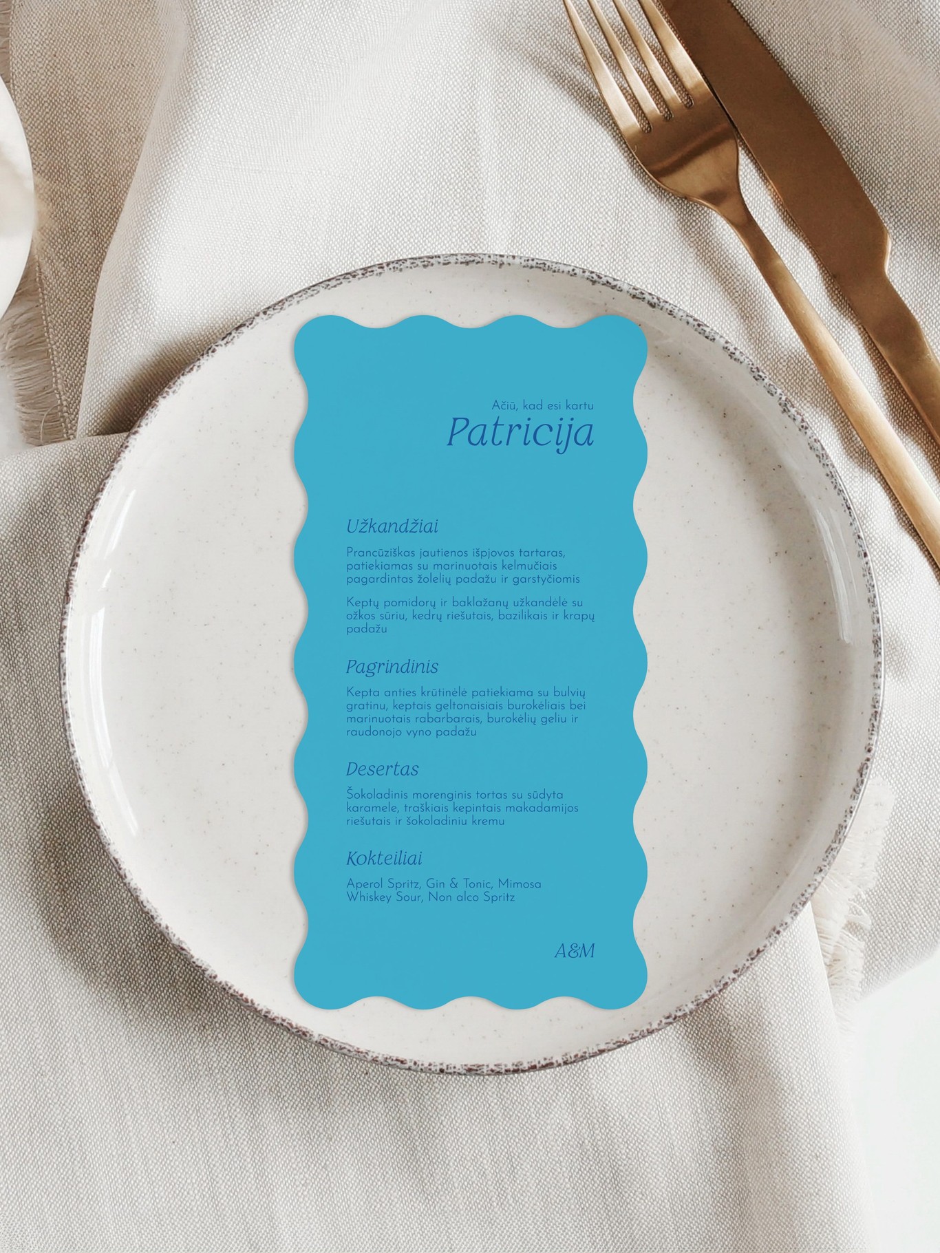 Meniu kortelė Mesina