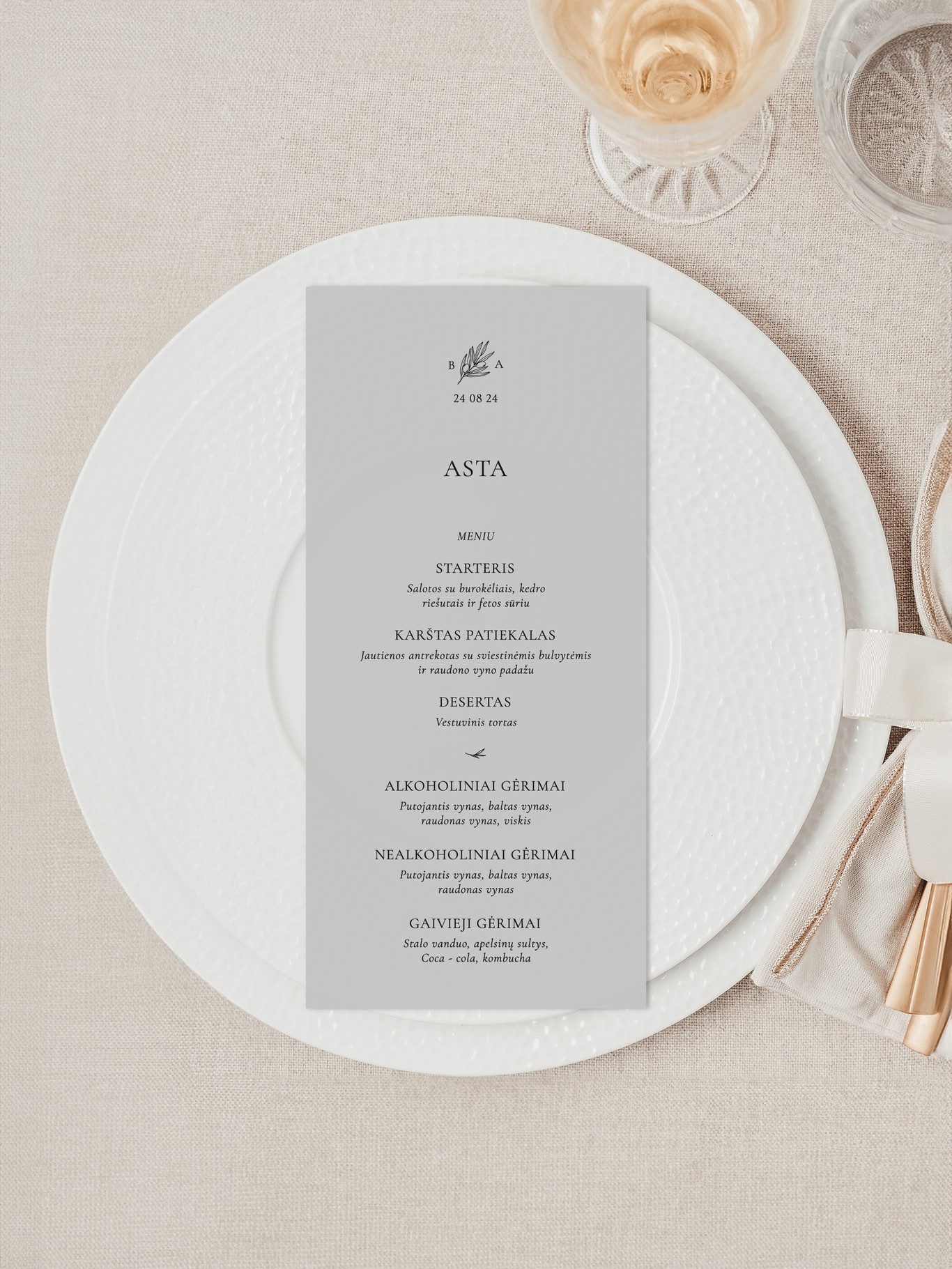 Meniu kortelė Tulūza