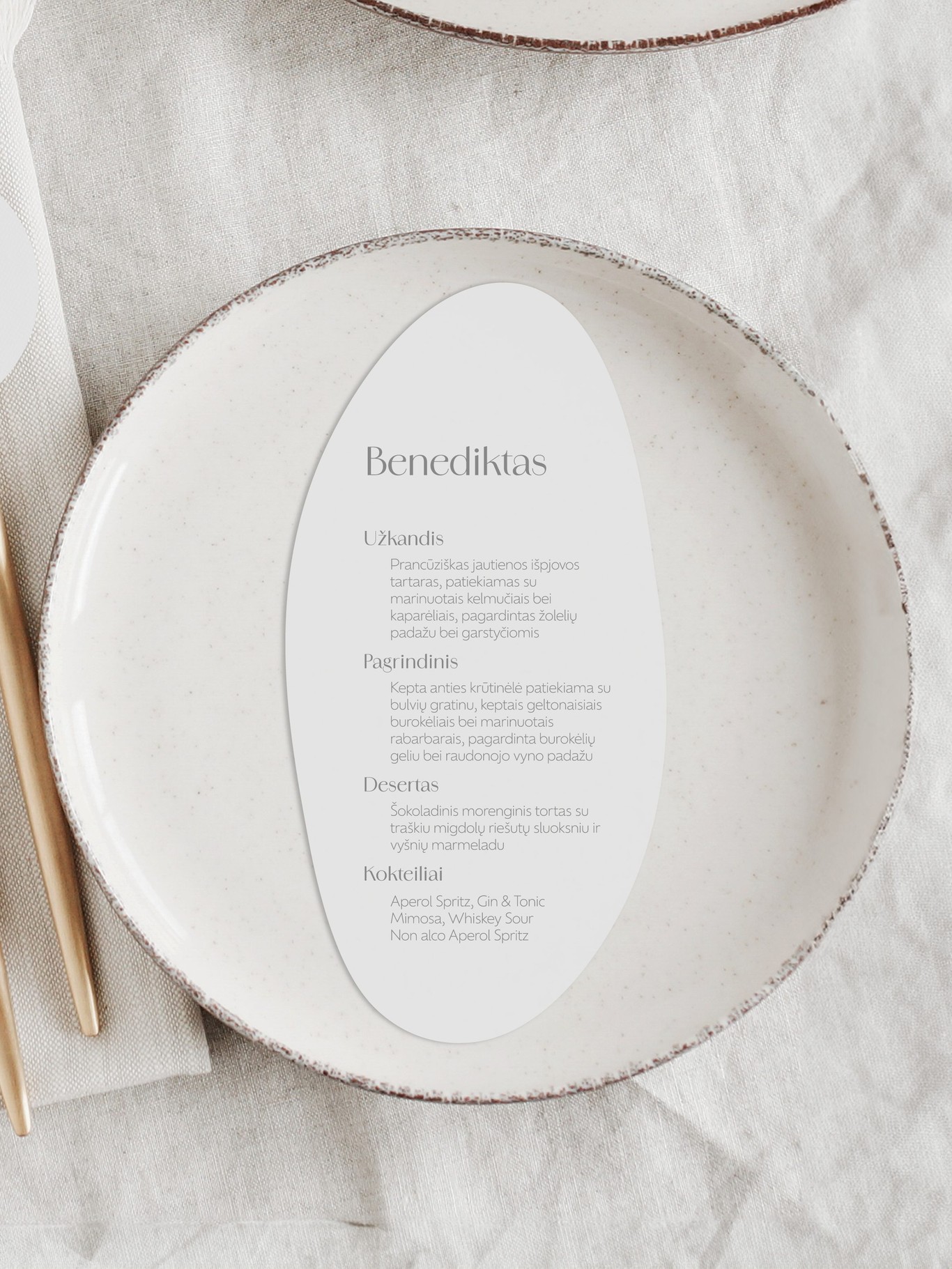 Meniu kortelė Bolonija