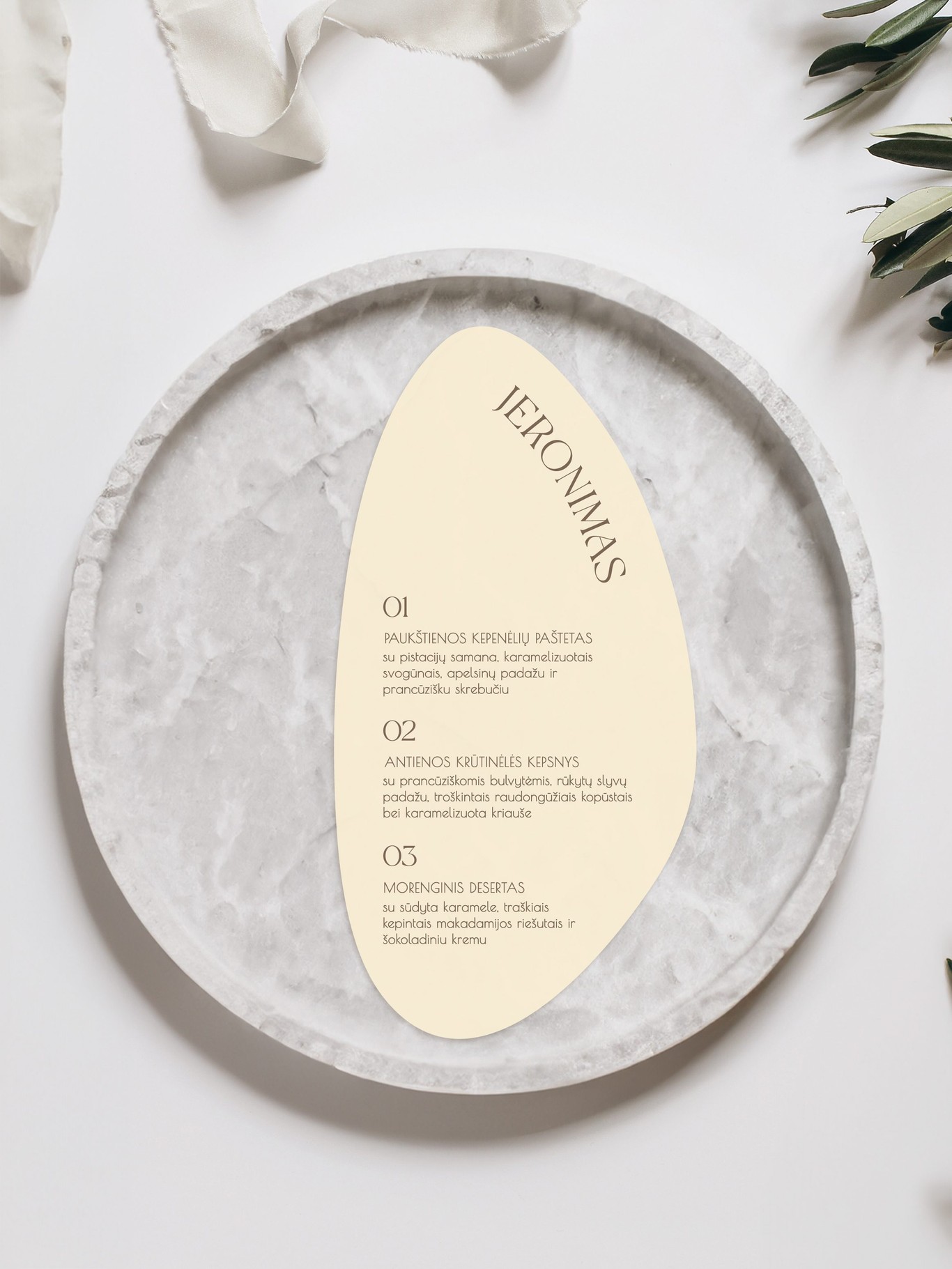 Meniu kortelė Modena