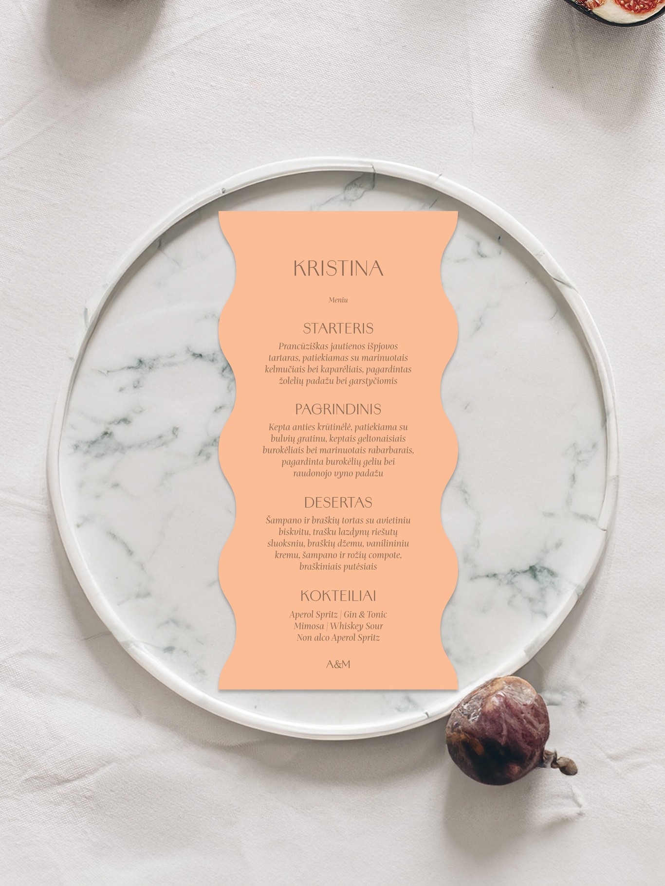 Meniu kortelė Granada