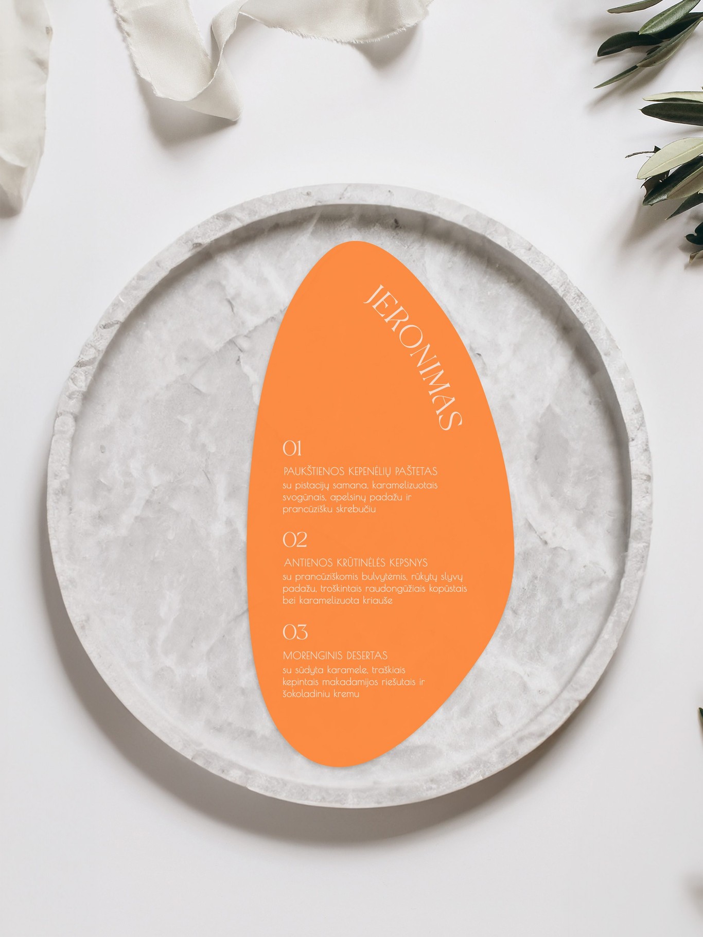 Meniu kortelė Modena