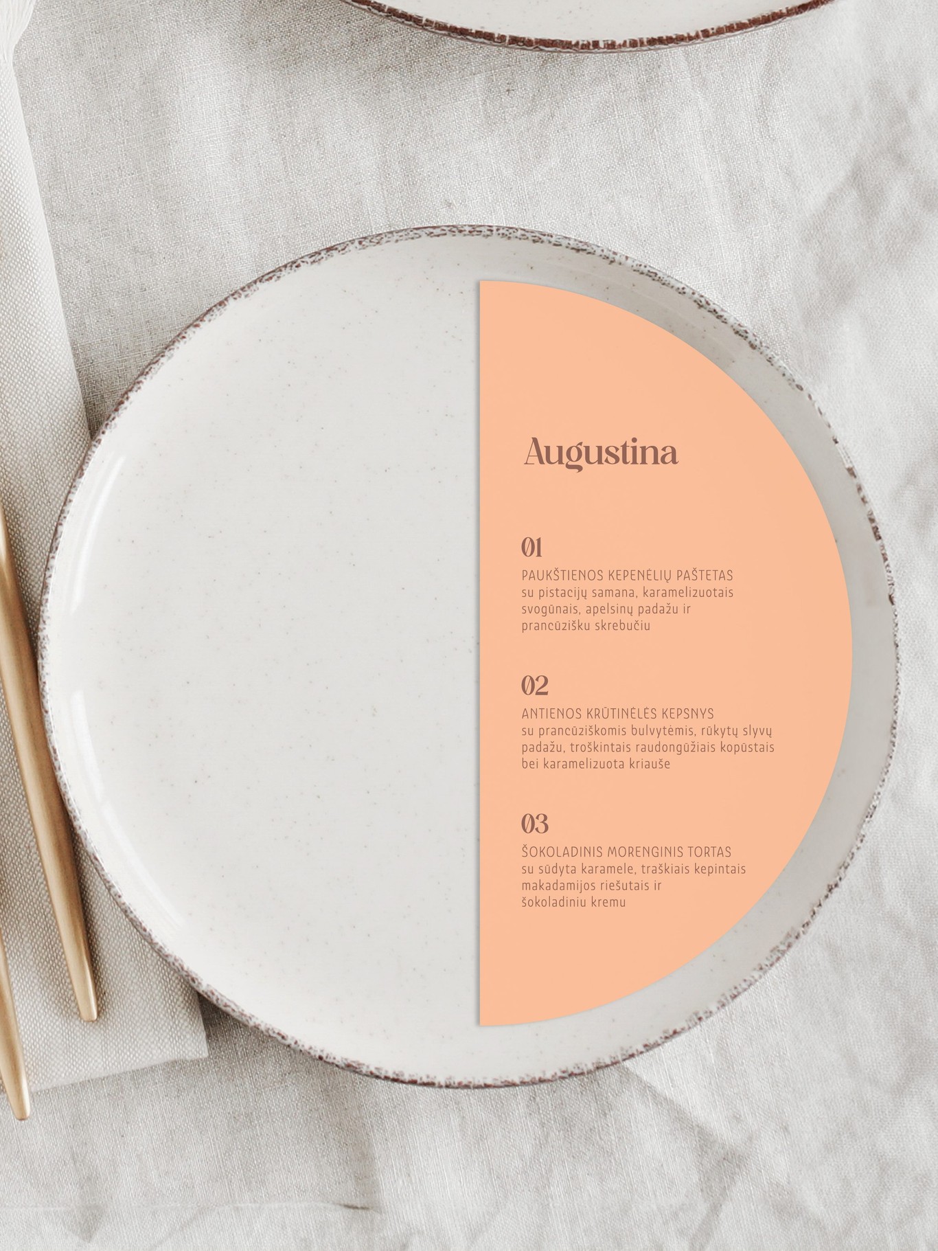 Meniu kortelė Florencija