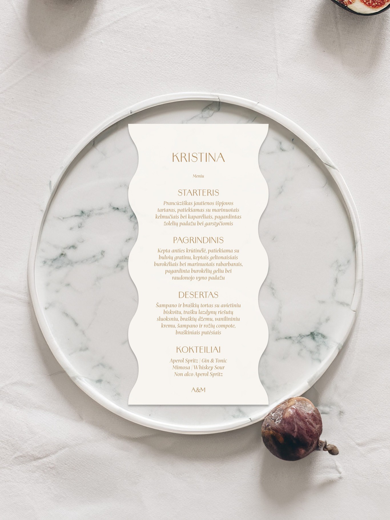 Meniu kortelė Granada