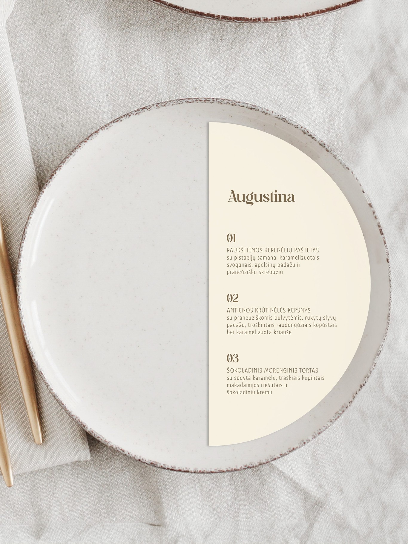 Meniu kortelė Florencija