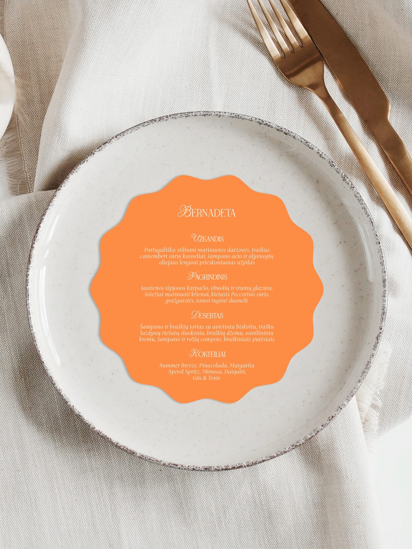 Meniu kortelė Siena