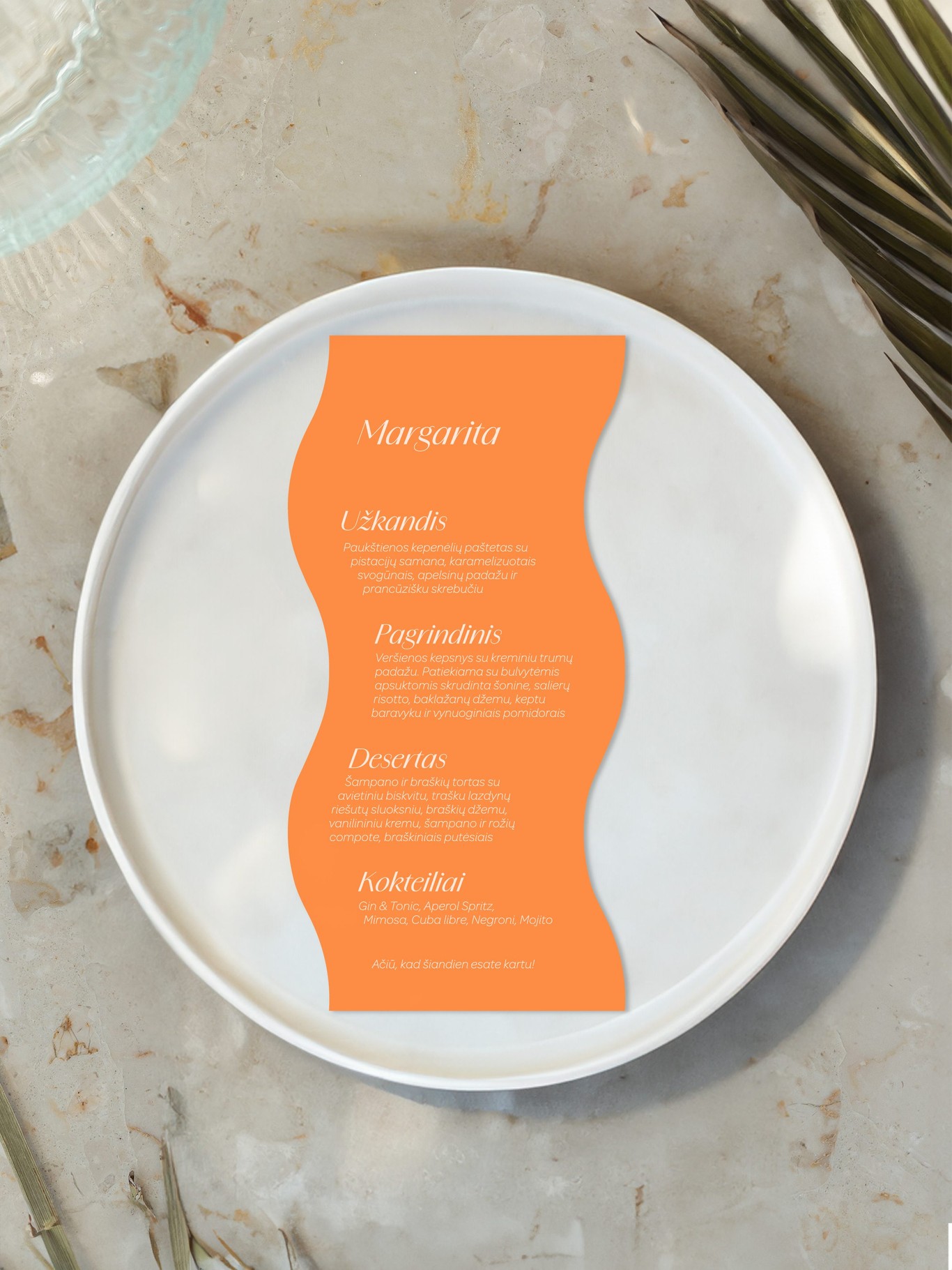 Meniu kortelė Verona