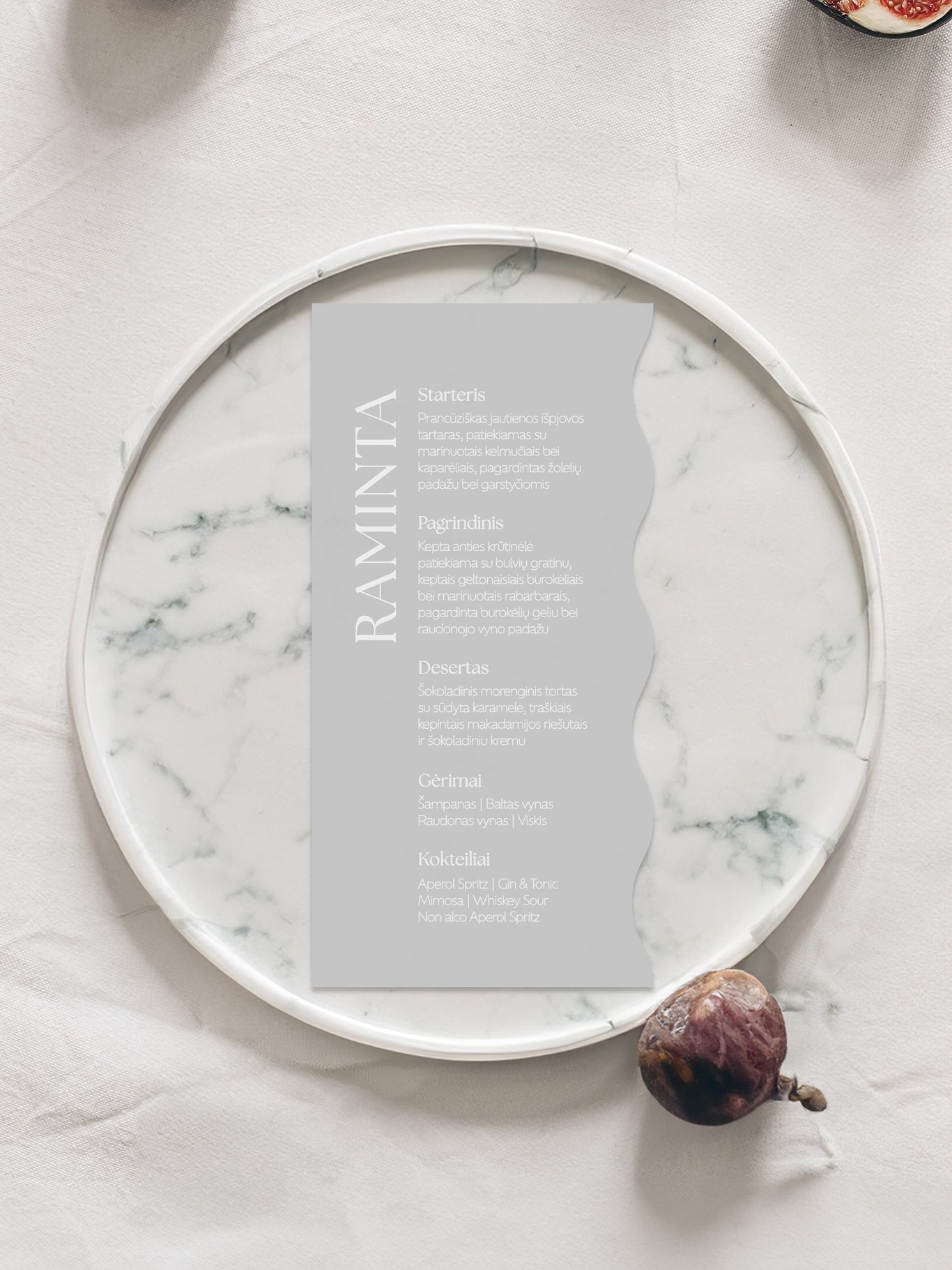 Meniu kortelė Palma