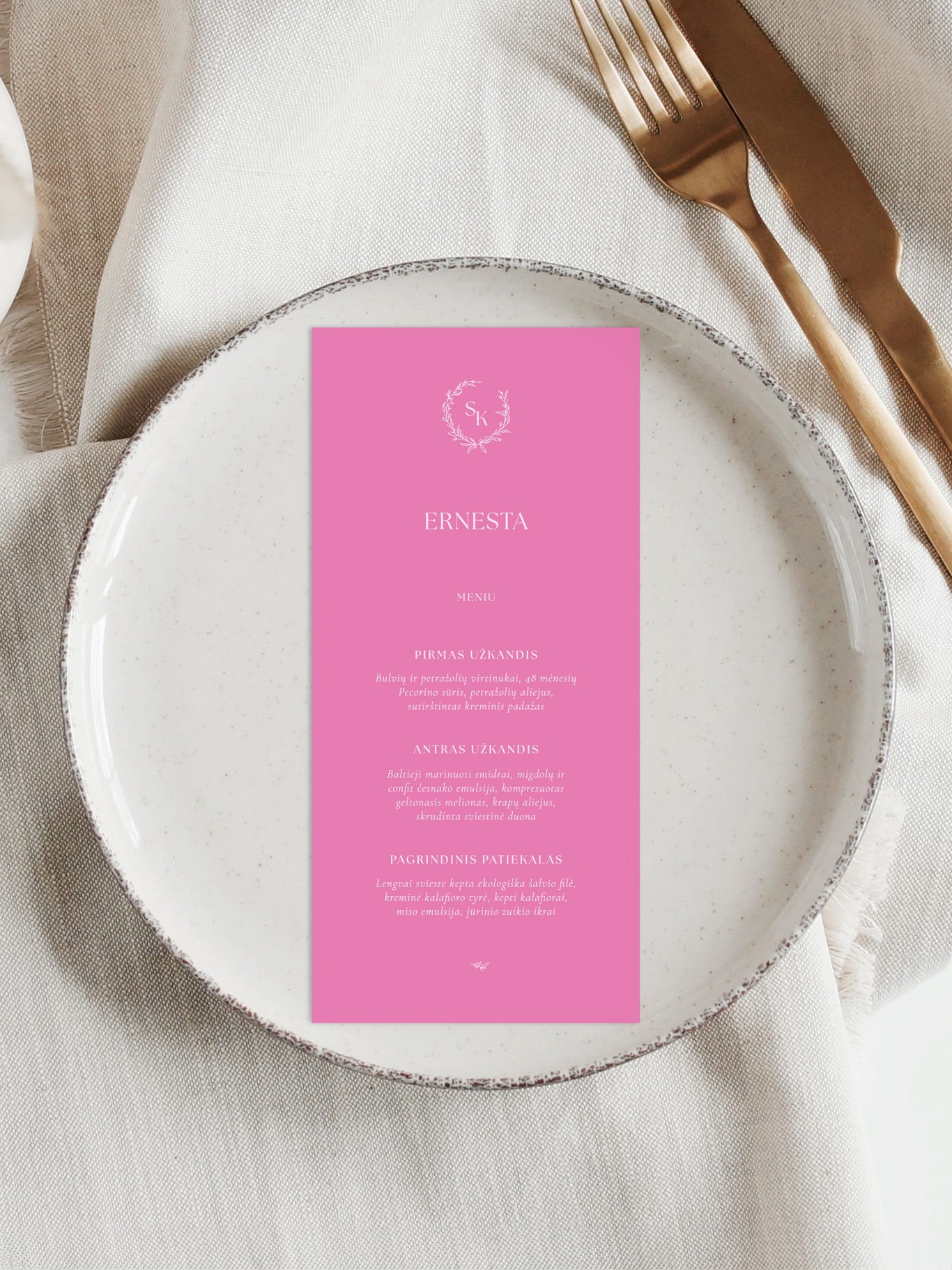 Meniu kortelė Briugė