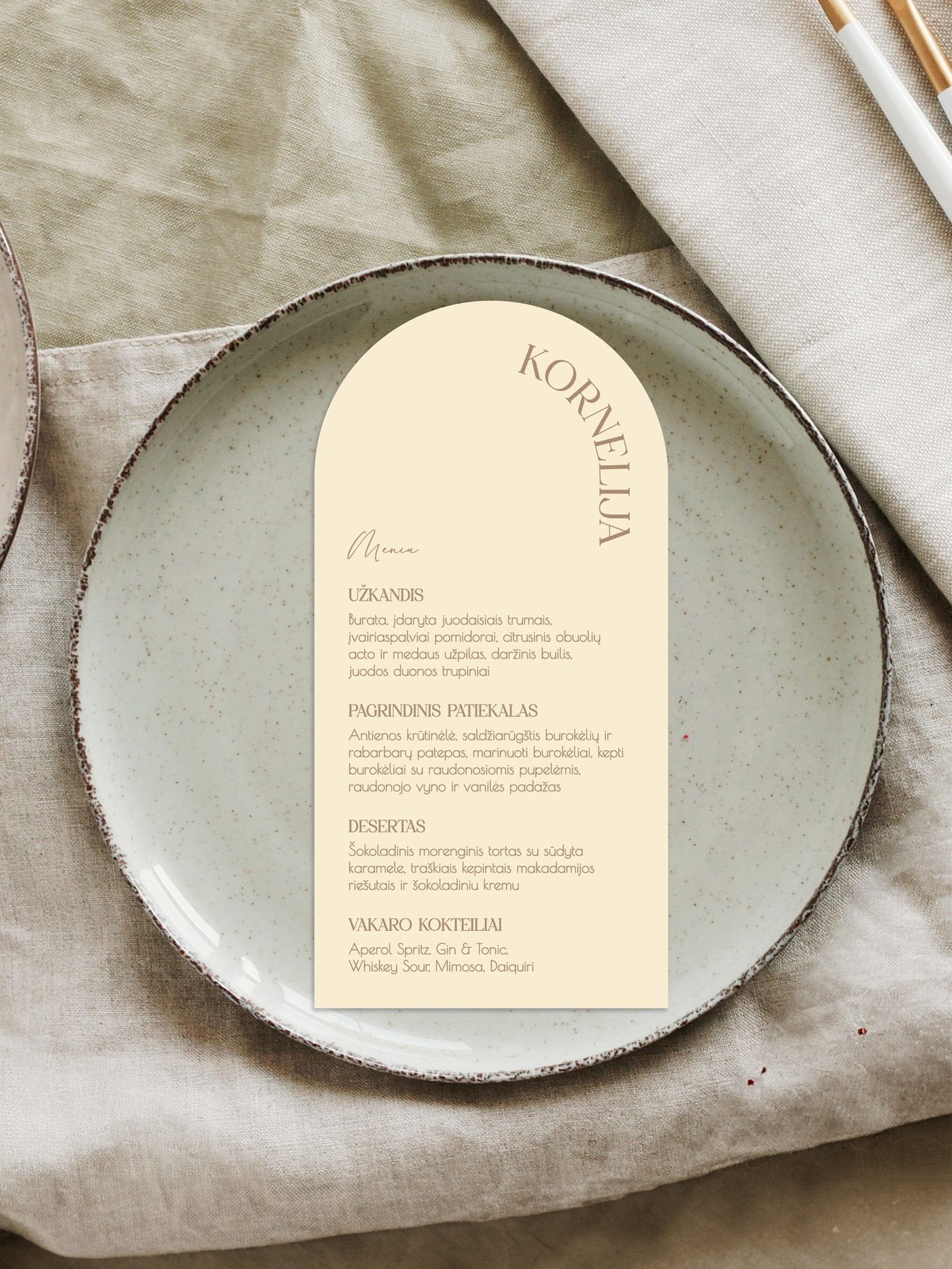 Meniu kortelė Valencija