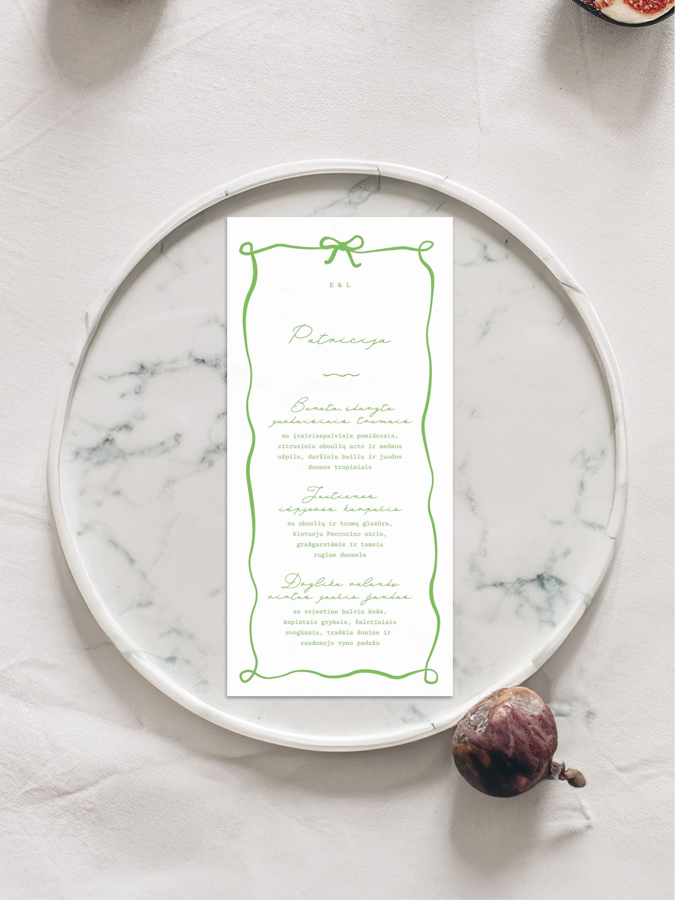 Meniu kortelė Lisabona