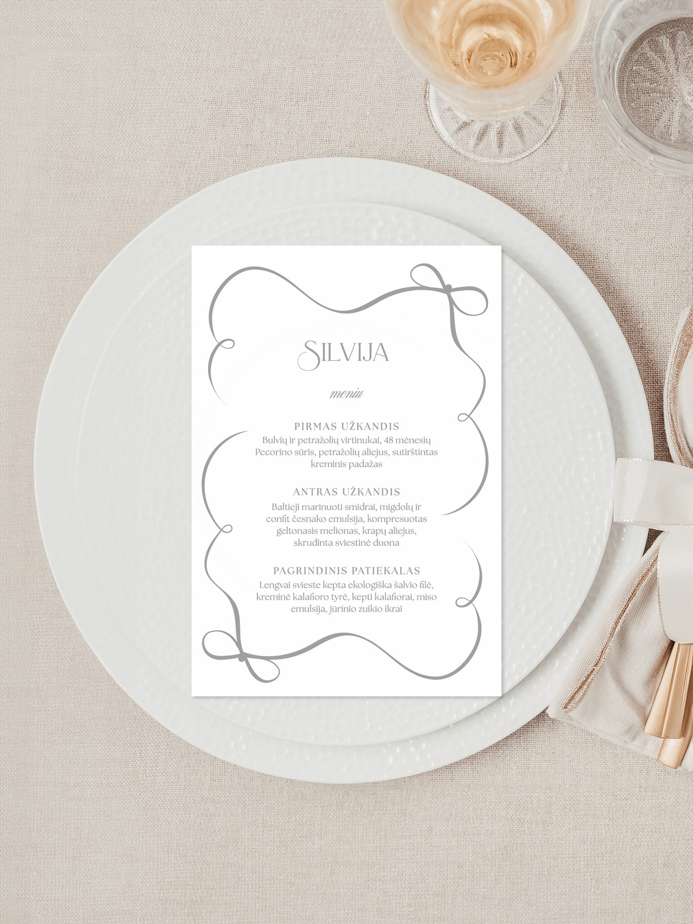 Meniu kortelė Versalis