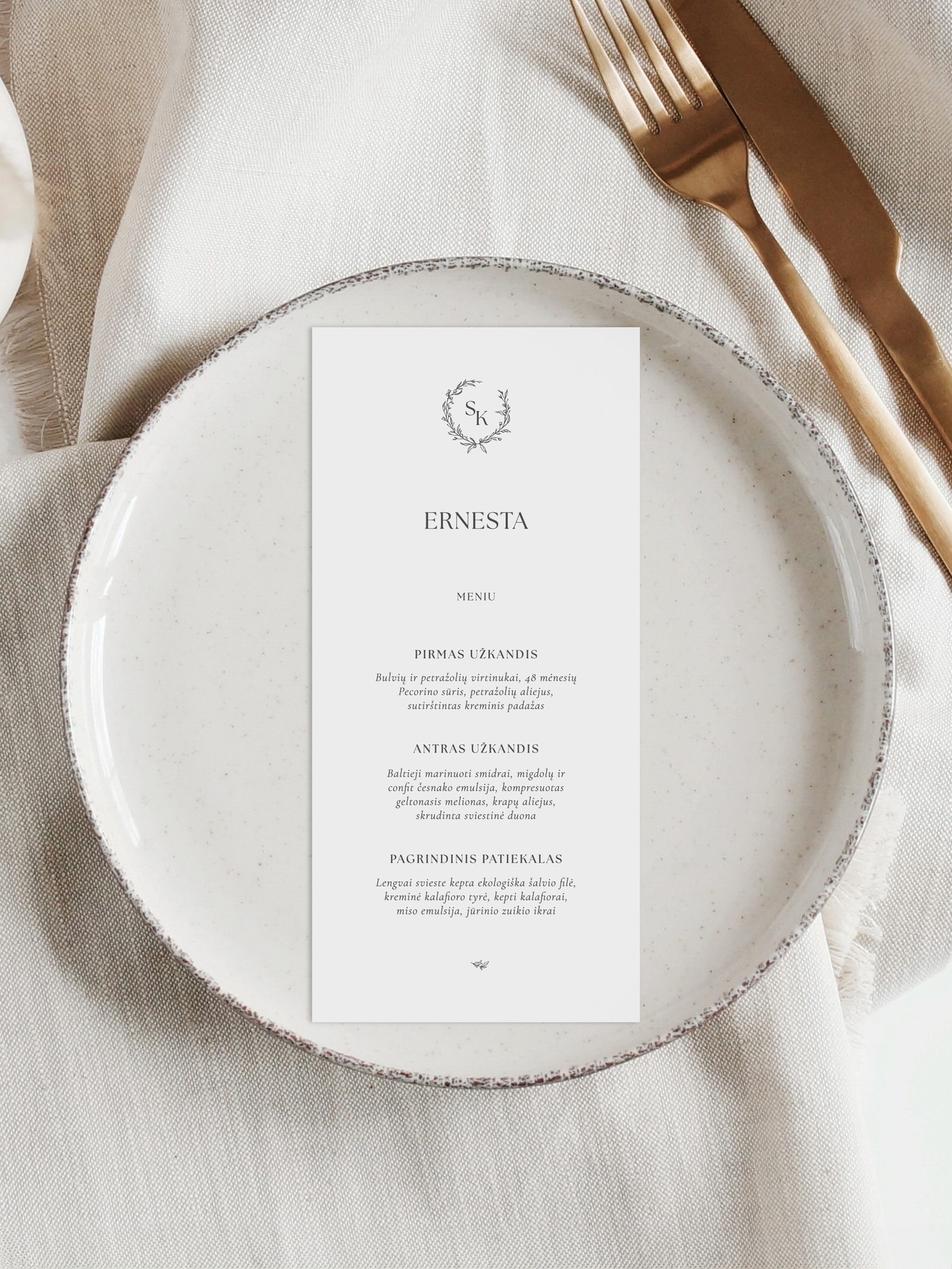 Meniu kortelė Briugė