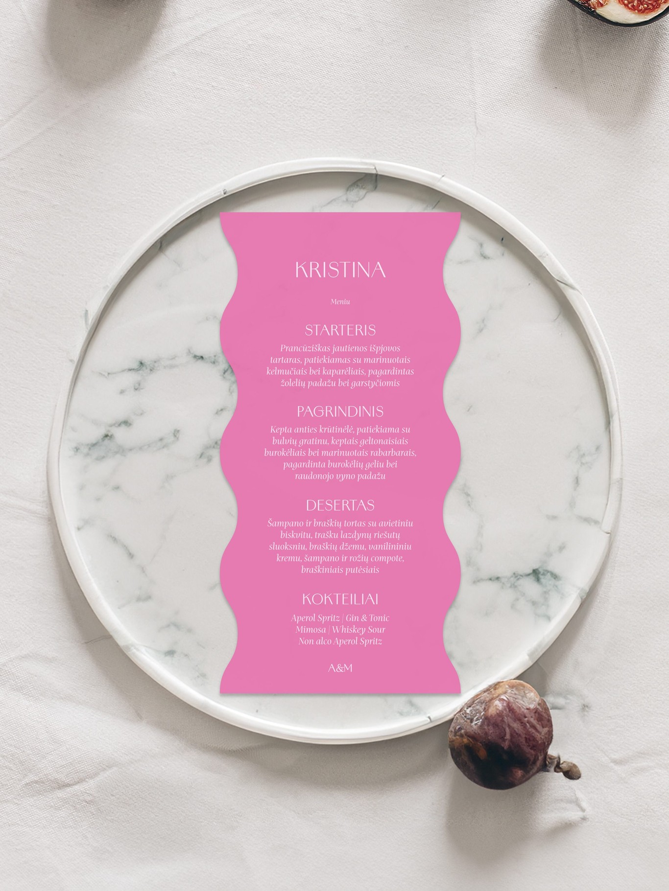 Meniu kortelė Granada