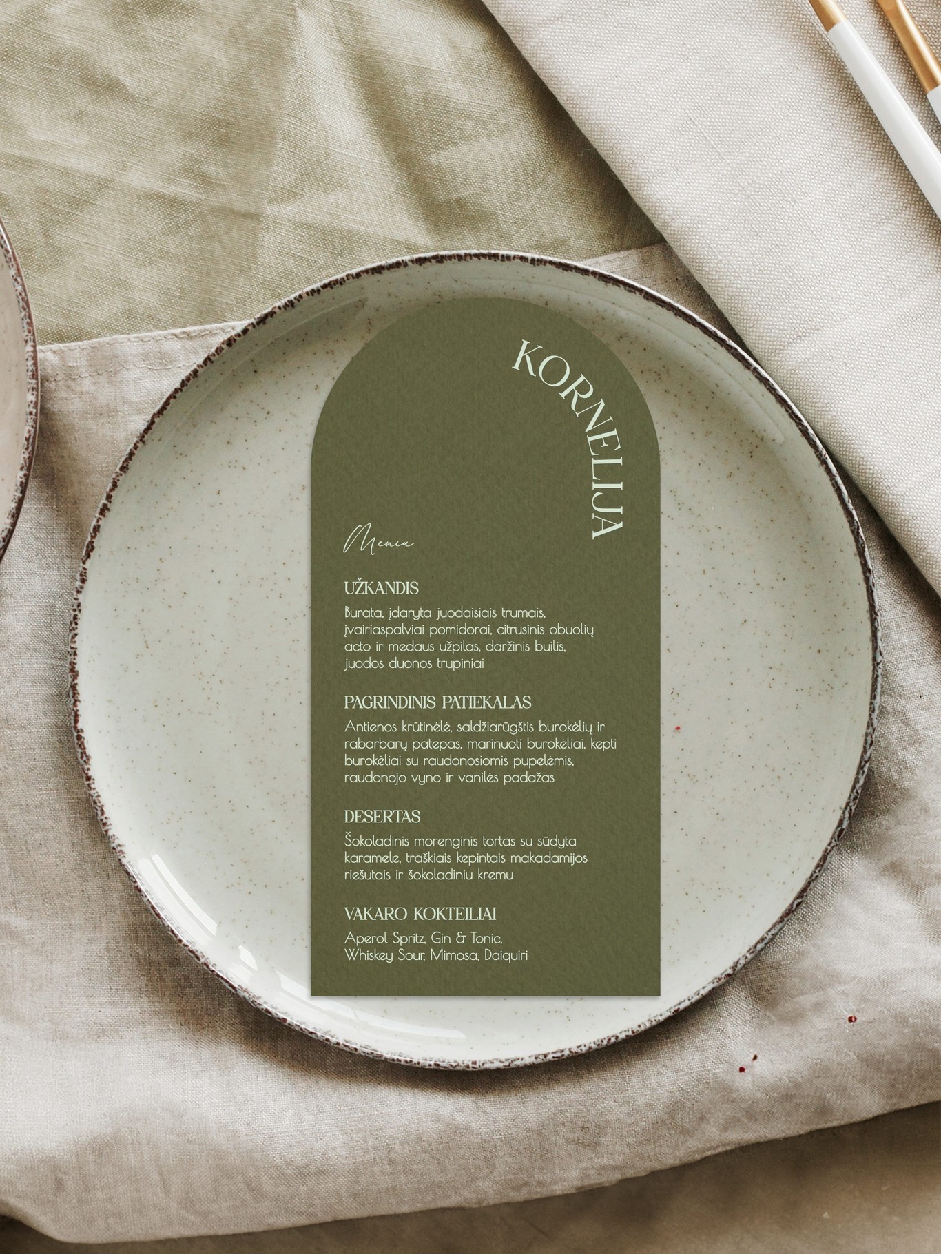 Meniu kortelė Valencija