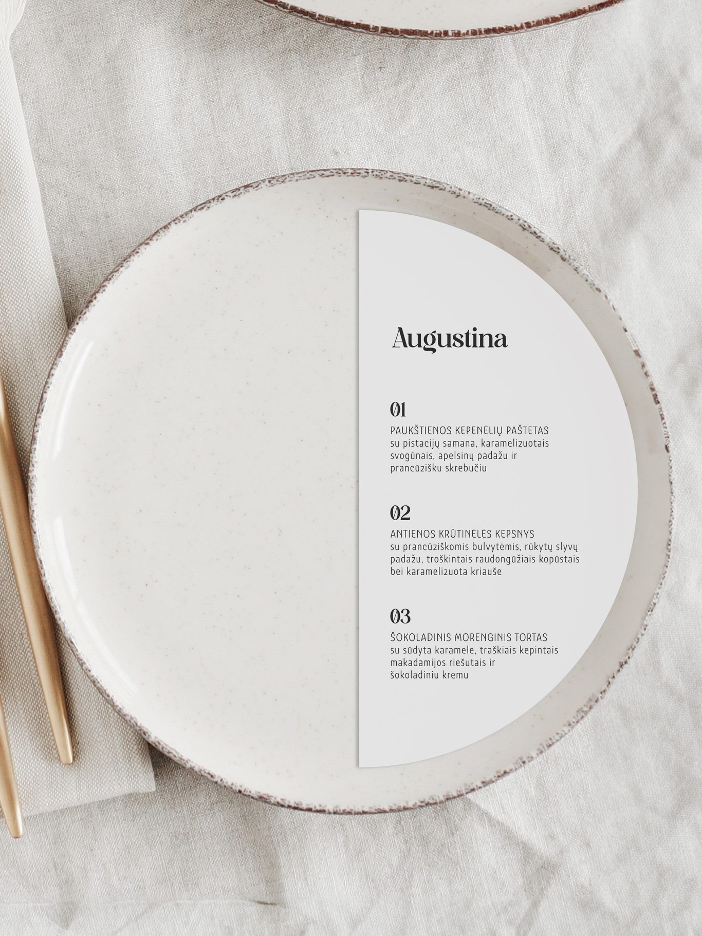 Meniu kortelė Florencija