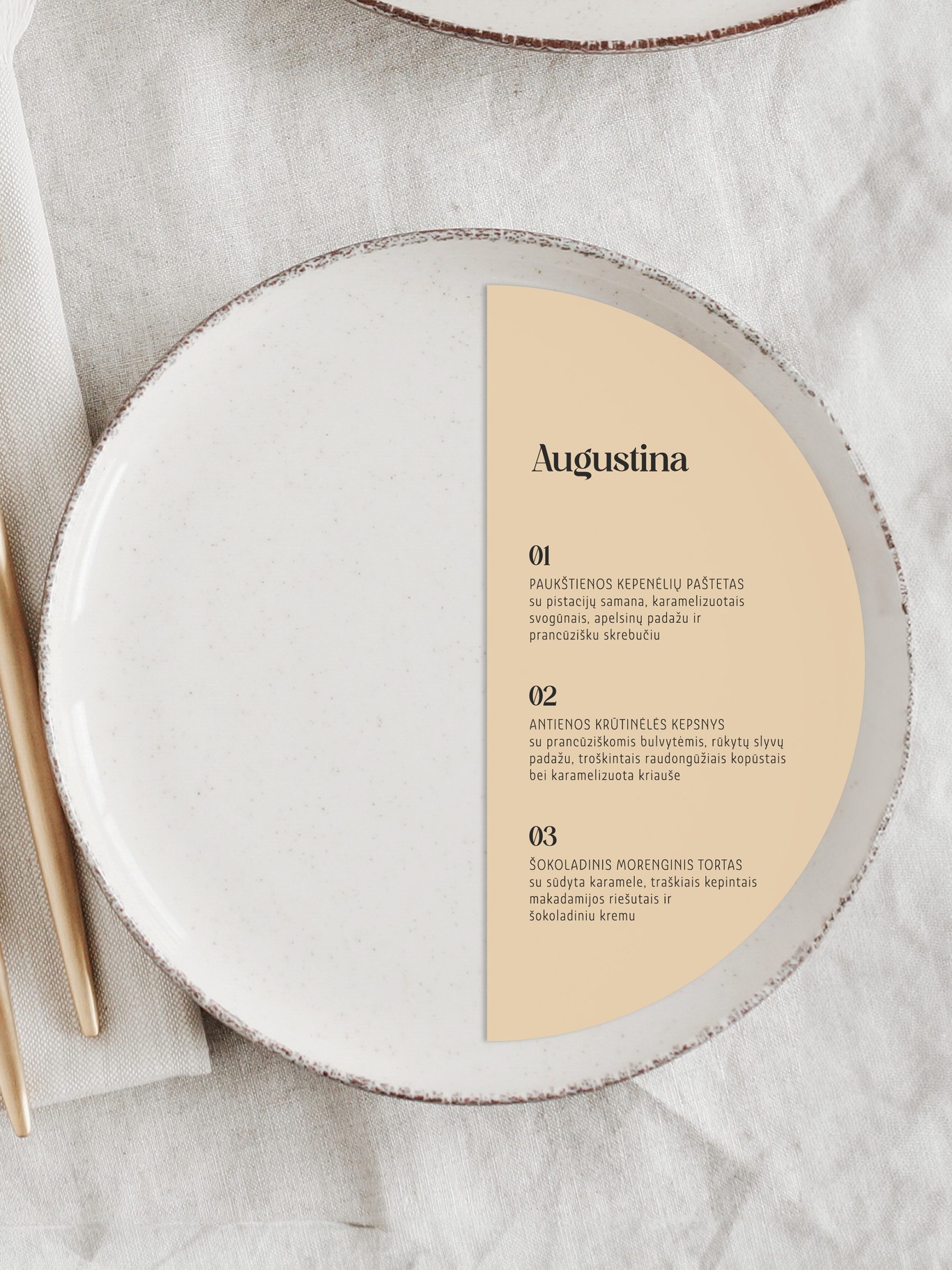 Meniu kortelė Florencija