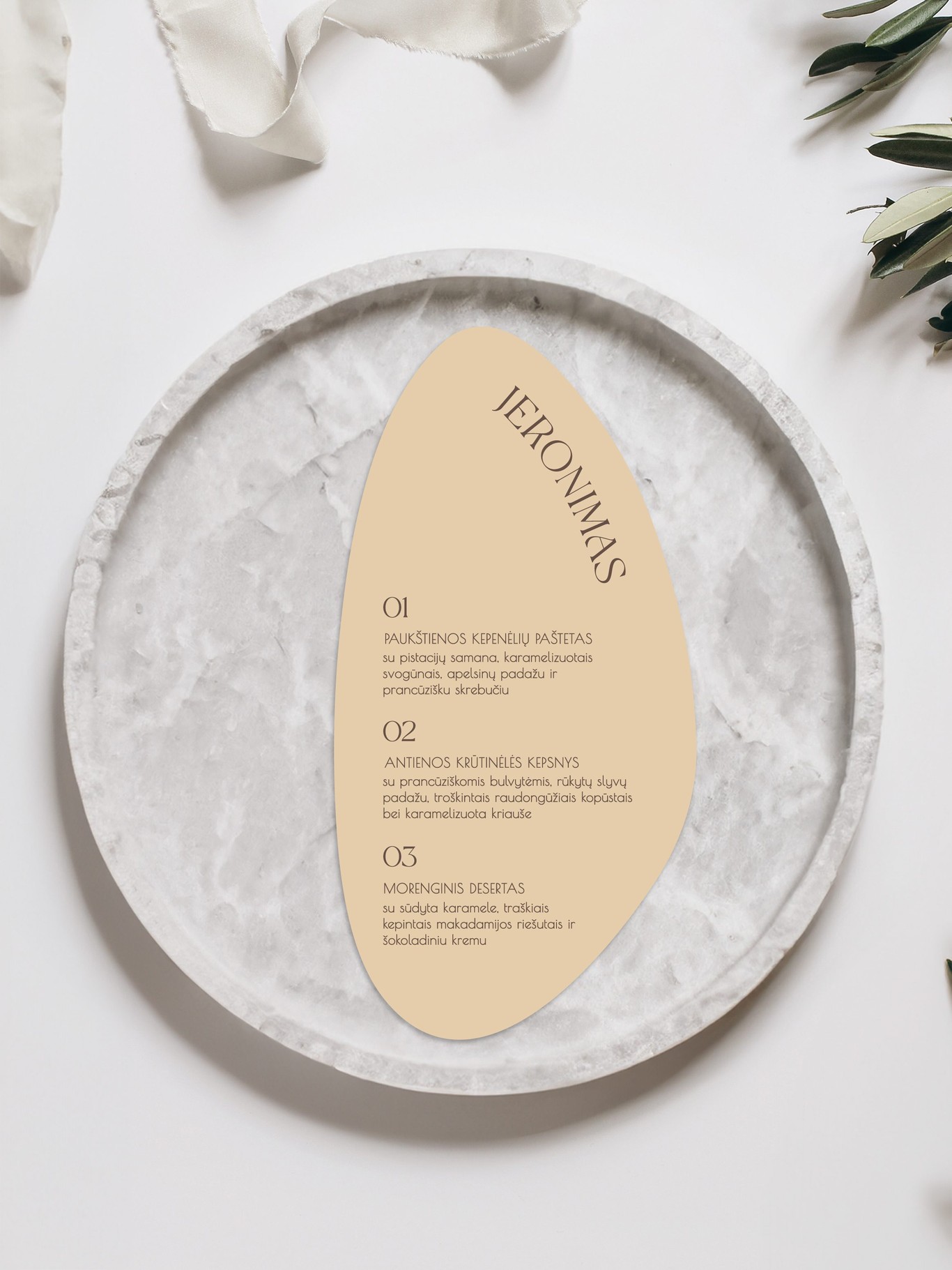 Meniu kortelė Modena