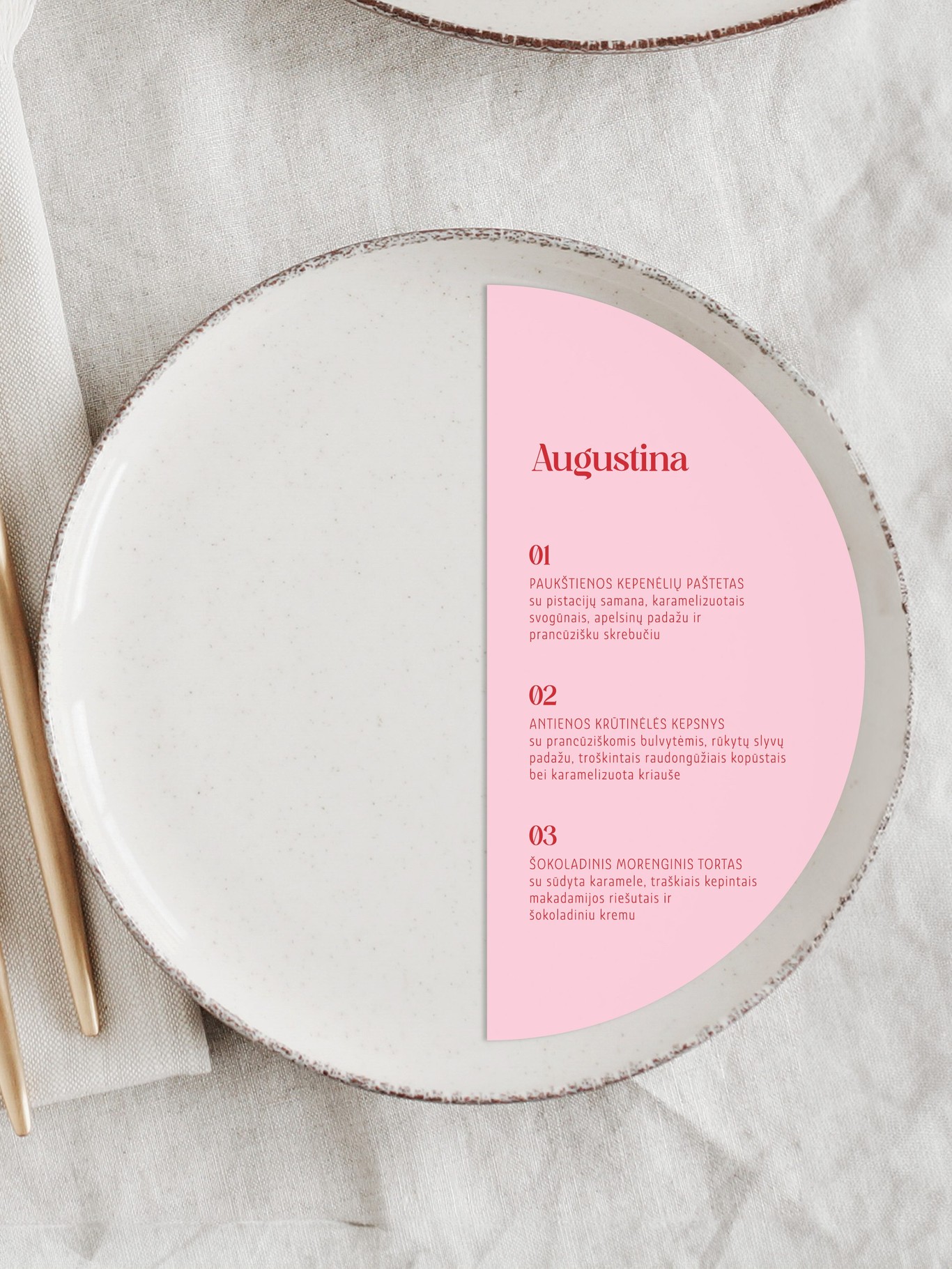 Meniu kortelė Florencija