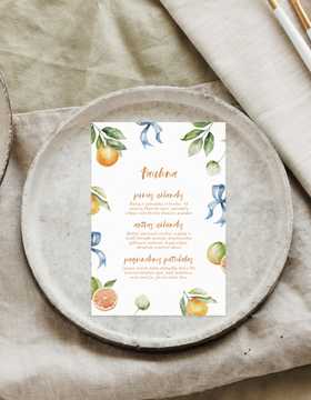 Meniu kortelė Palermas