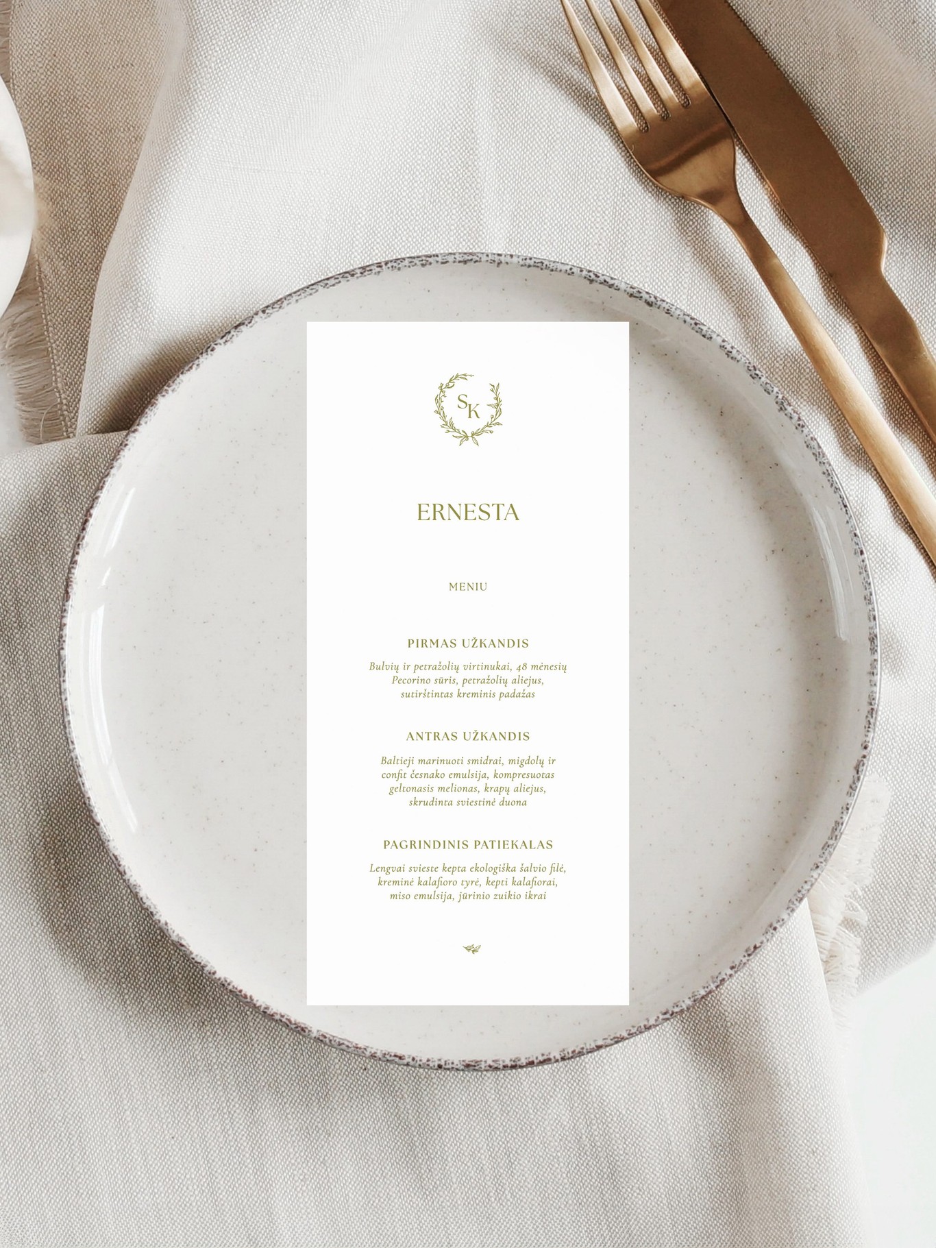 Meniu kortelė Briugė