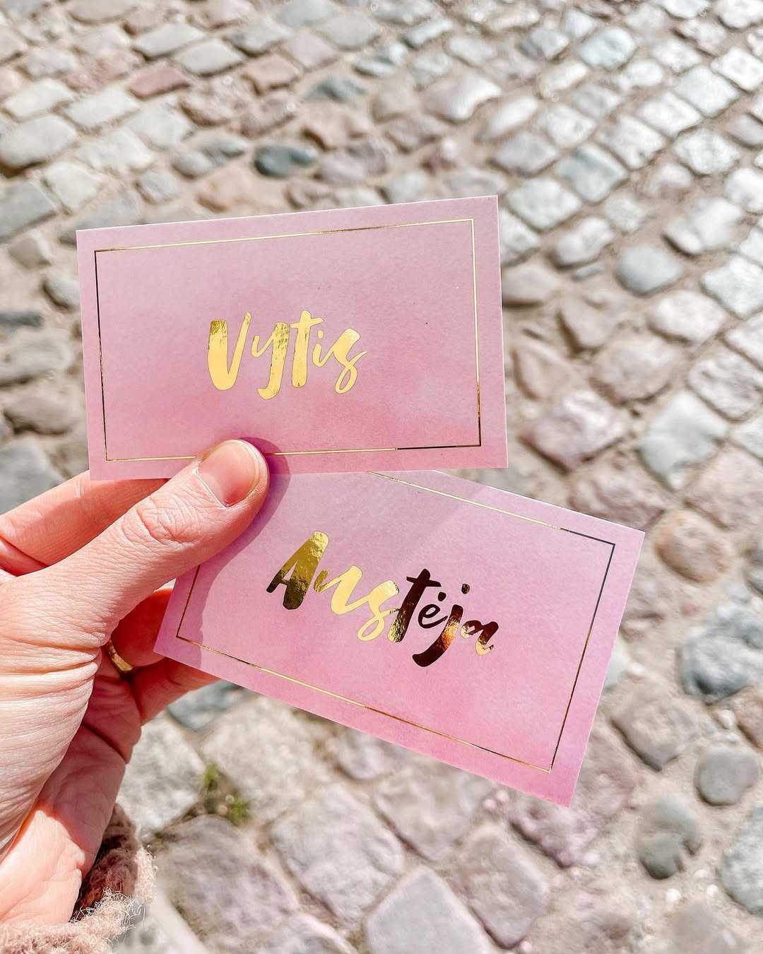🍦Vardo kortelės su aukso folija