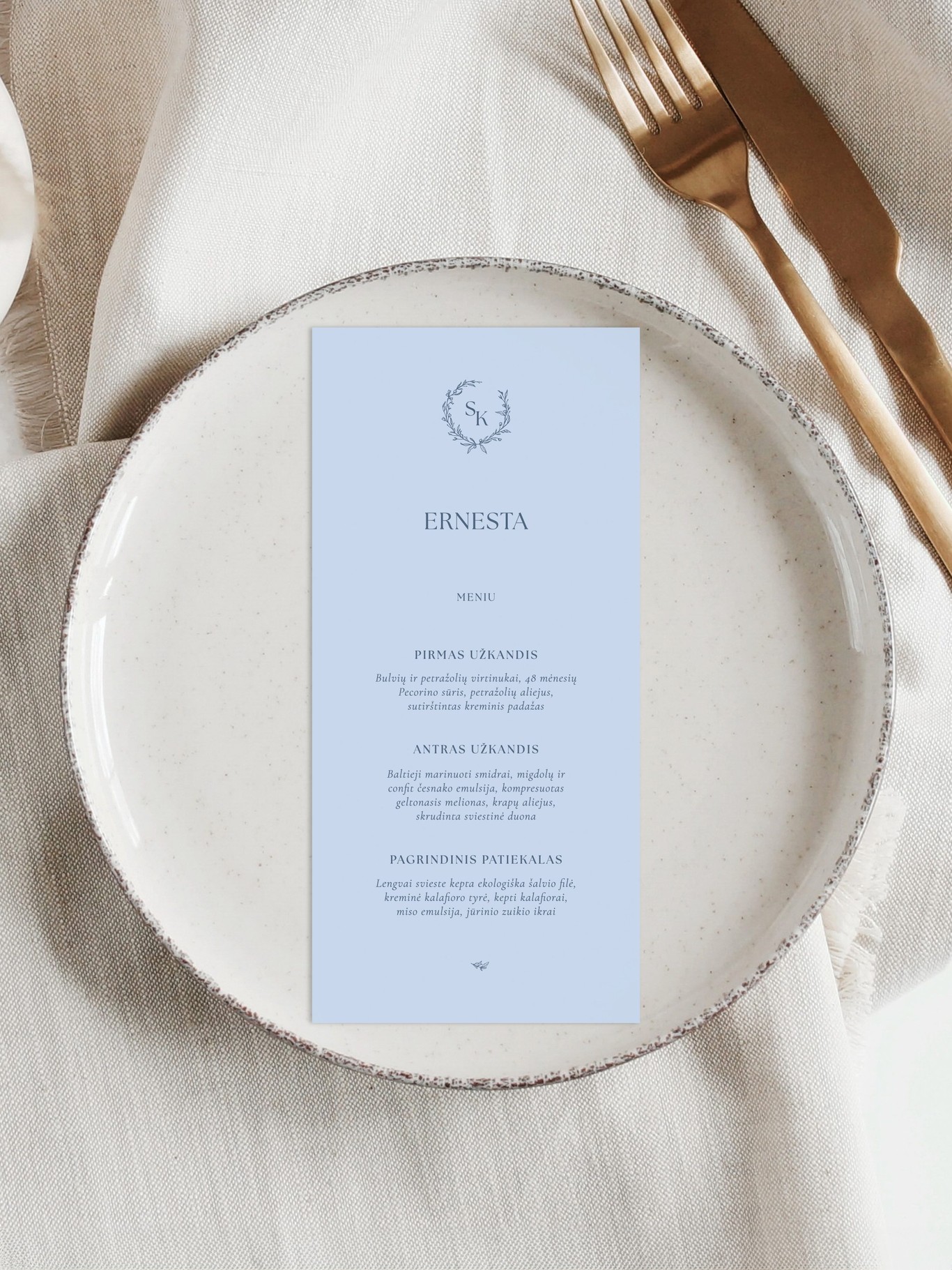 Meniu kortelė Briugė