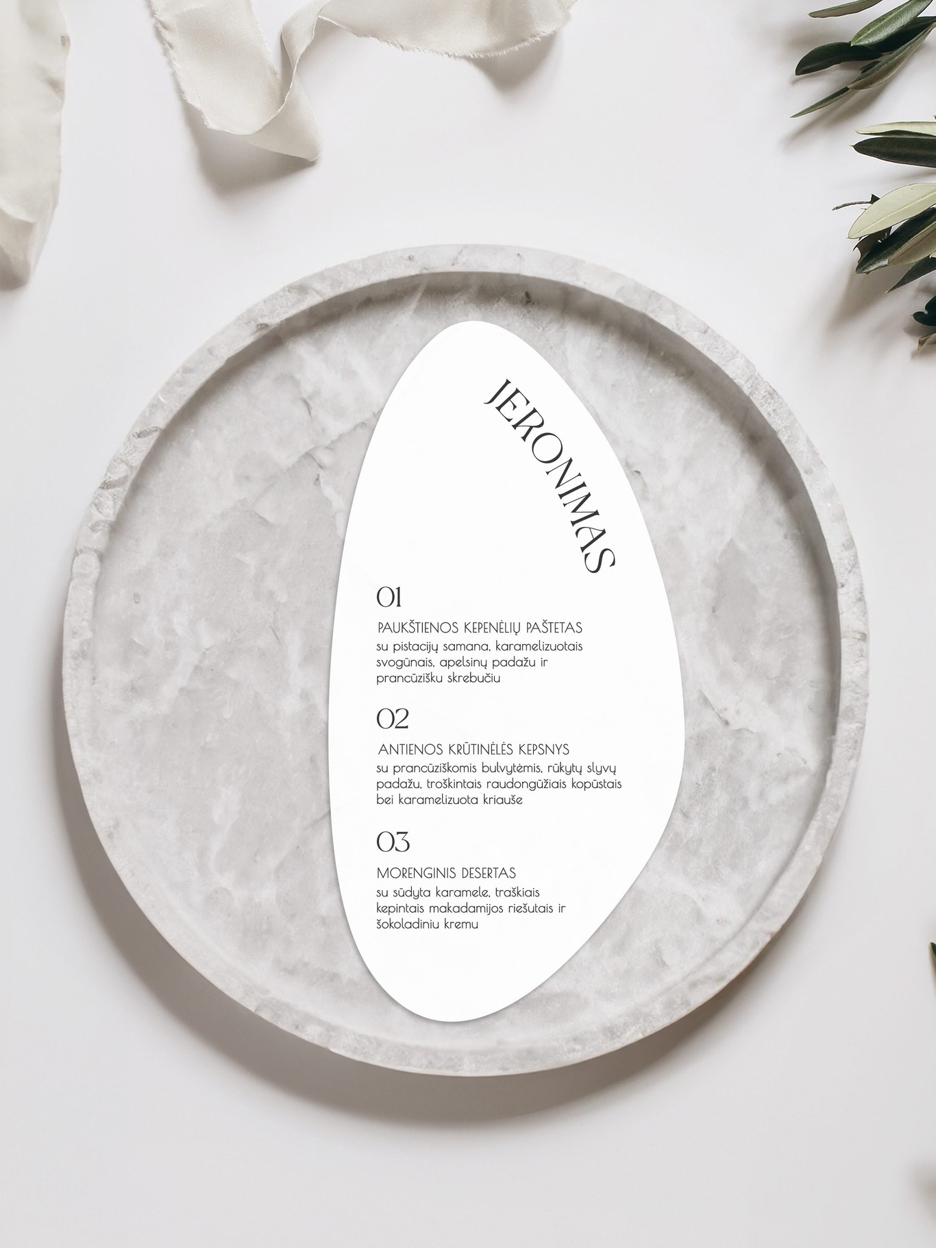 Meniu kortelė Modena