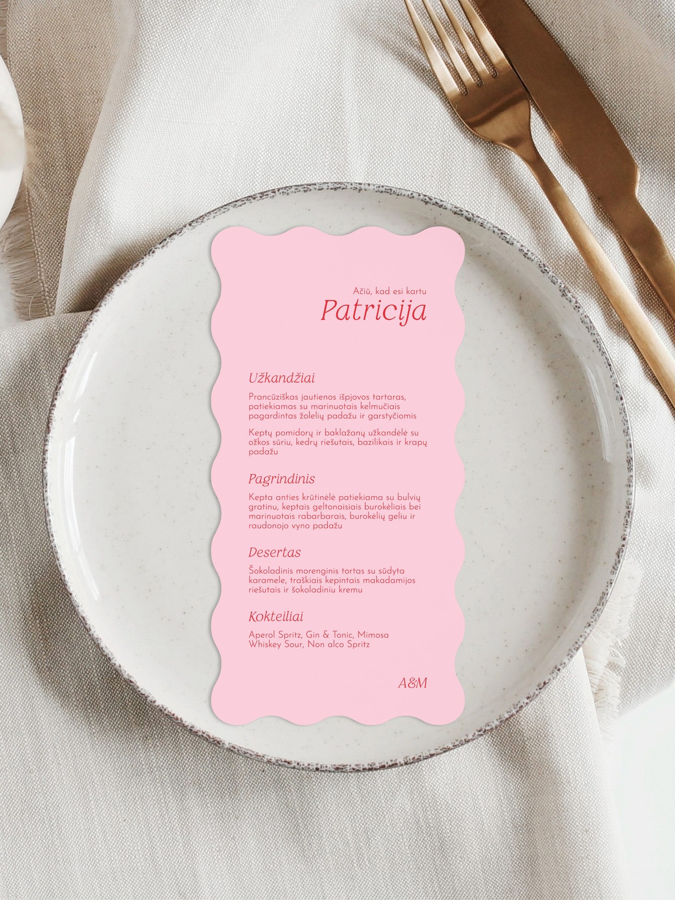 Meniu kortelė Mesina