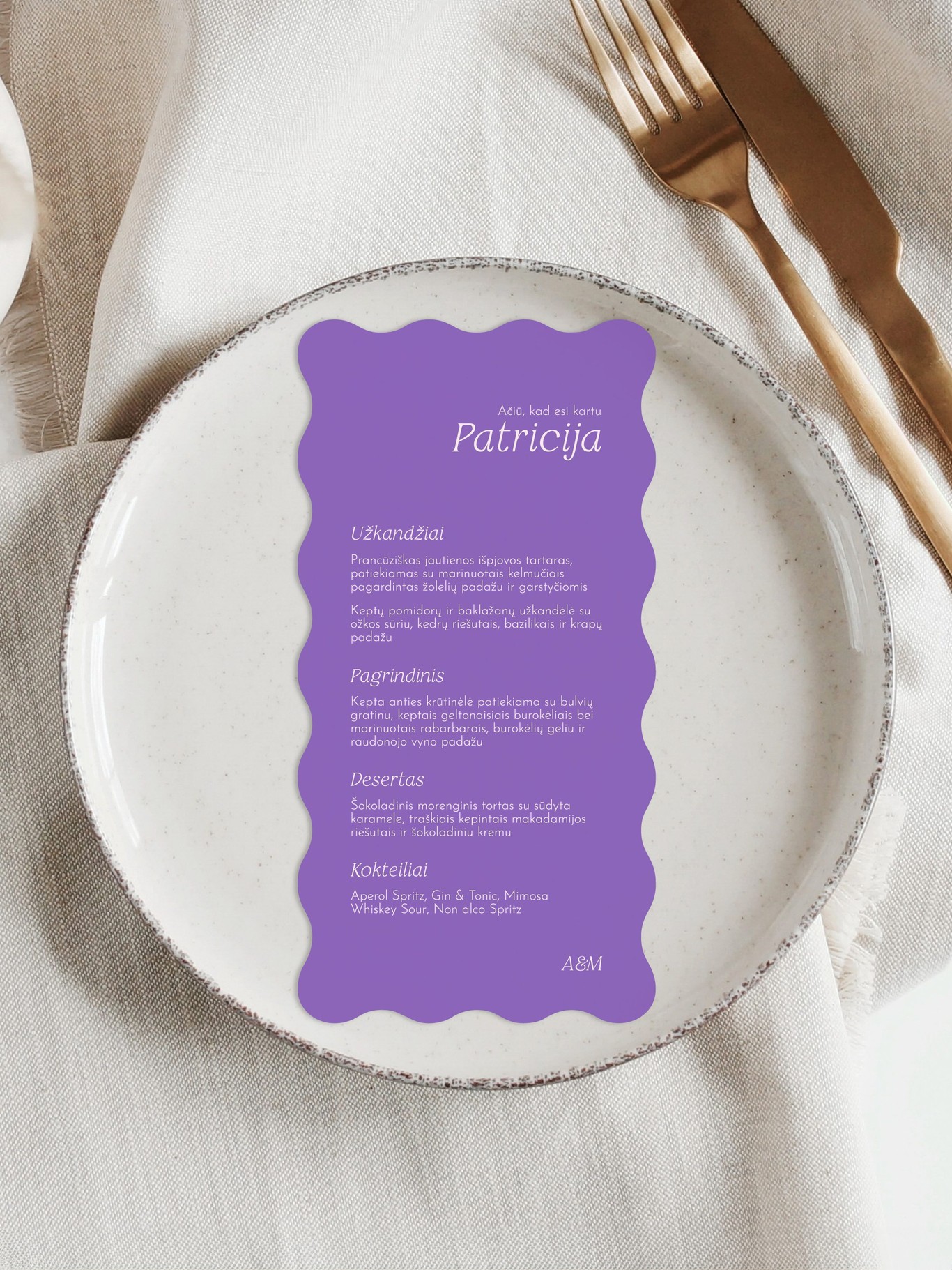 Meniu kortelė Mesina