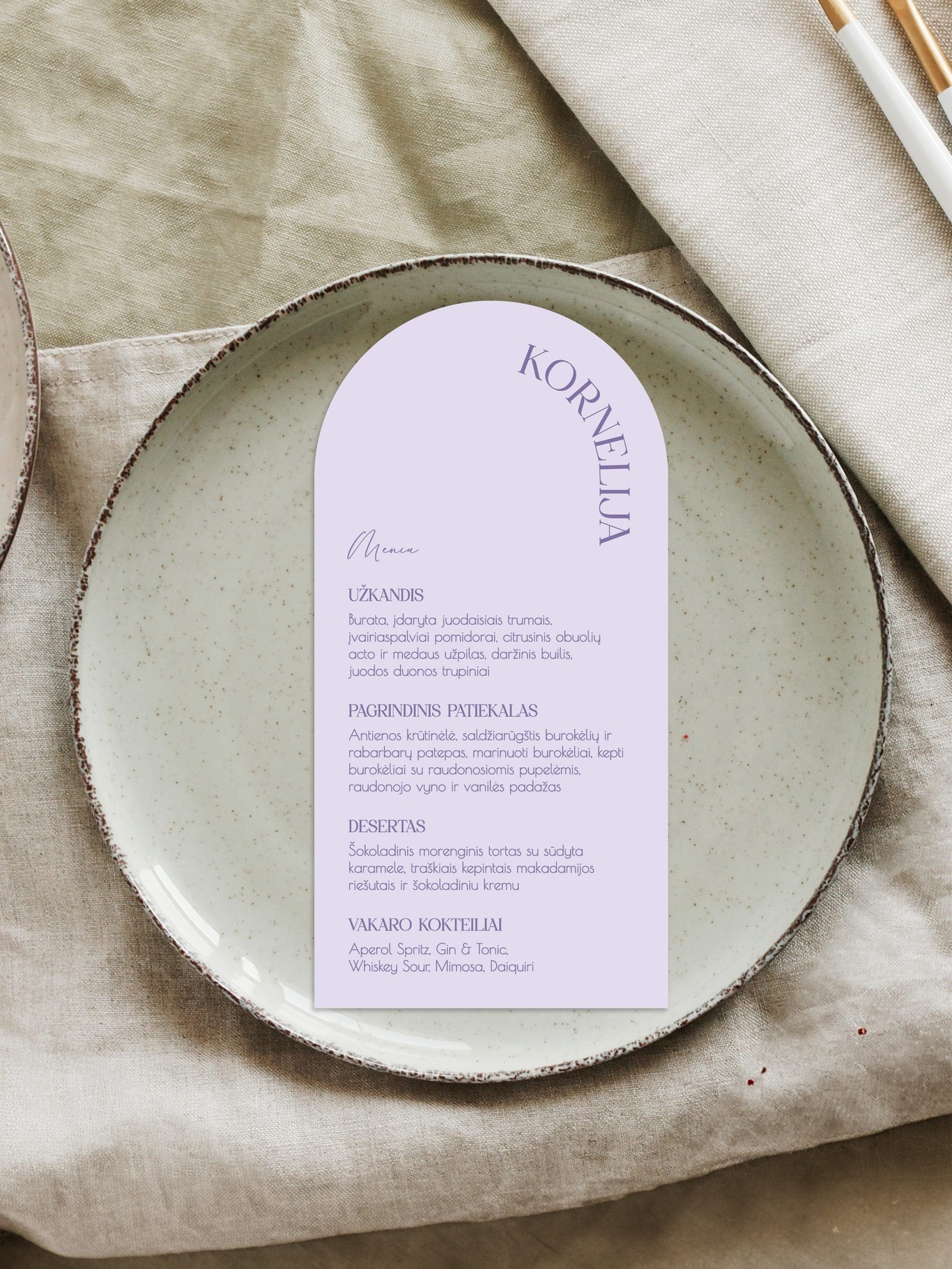 Meniu kortelė Valencija