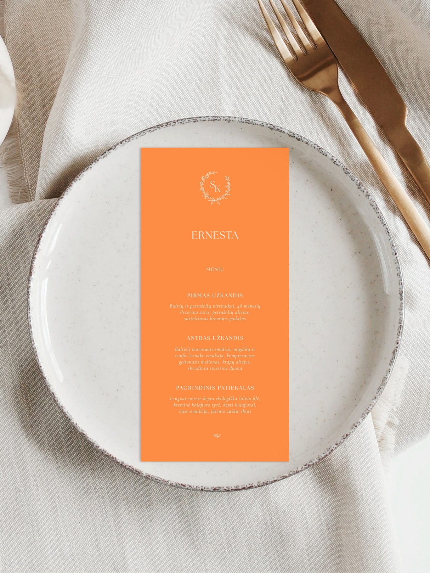 Meniu kortelė Briugė