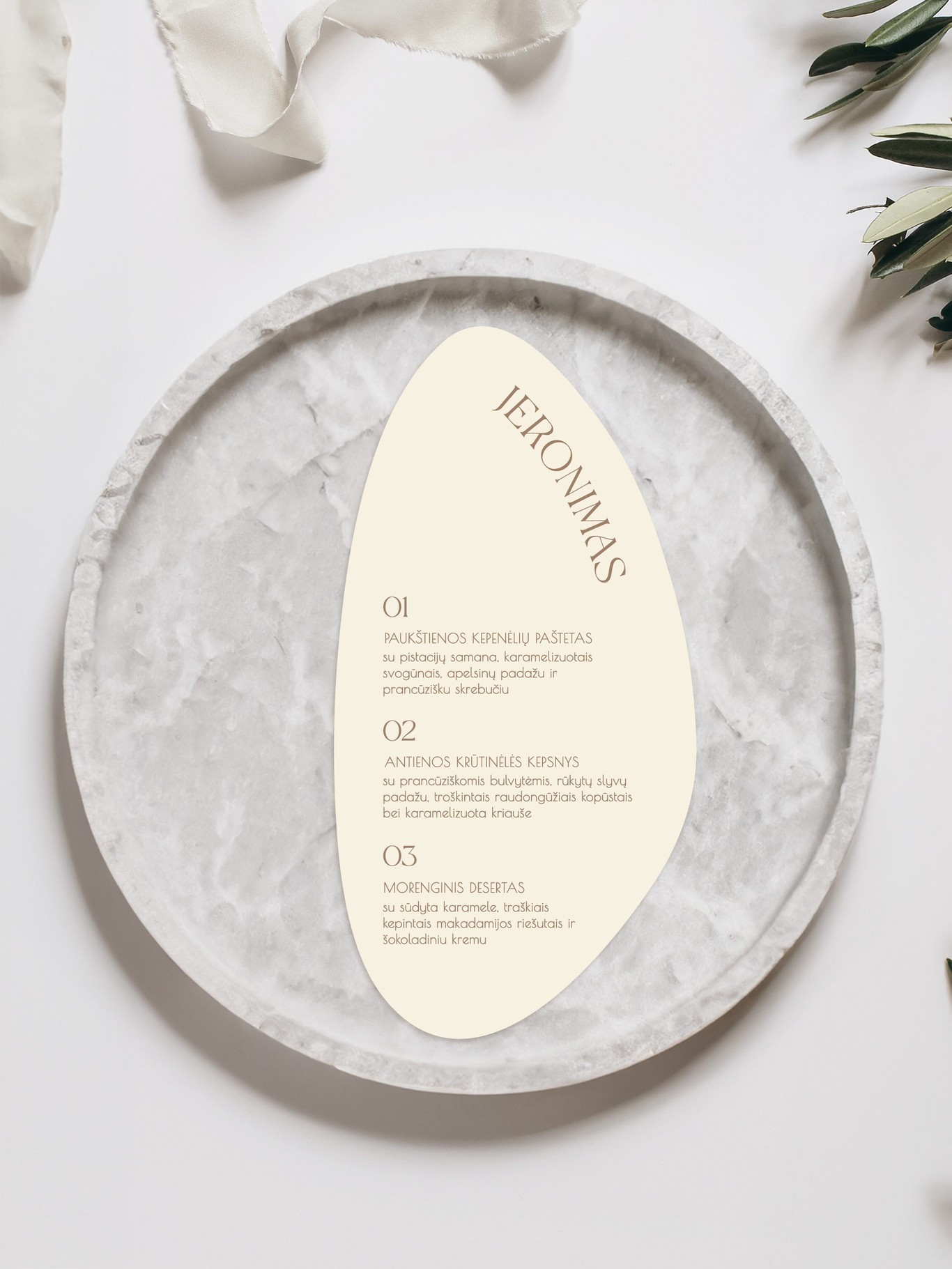 Meniu kortelė Modena