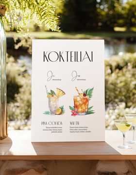 Kokteilių meniu lentelė Neapolis