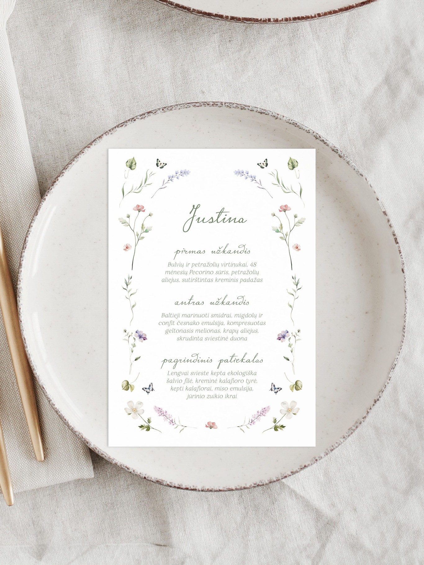 Meniu kortelė Marselis