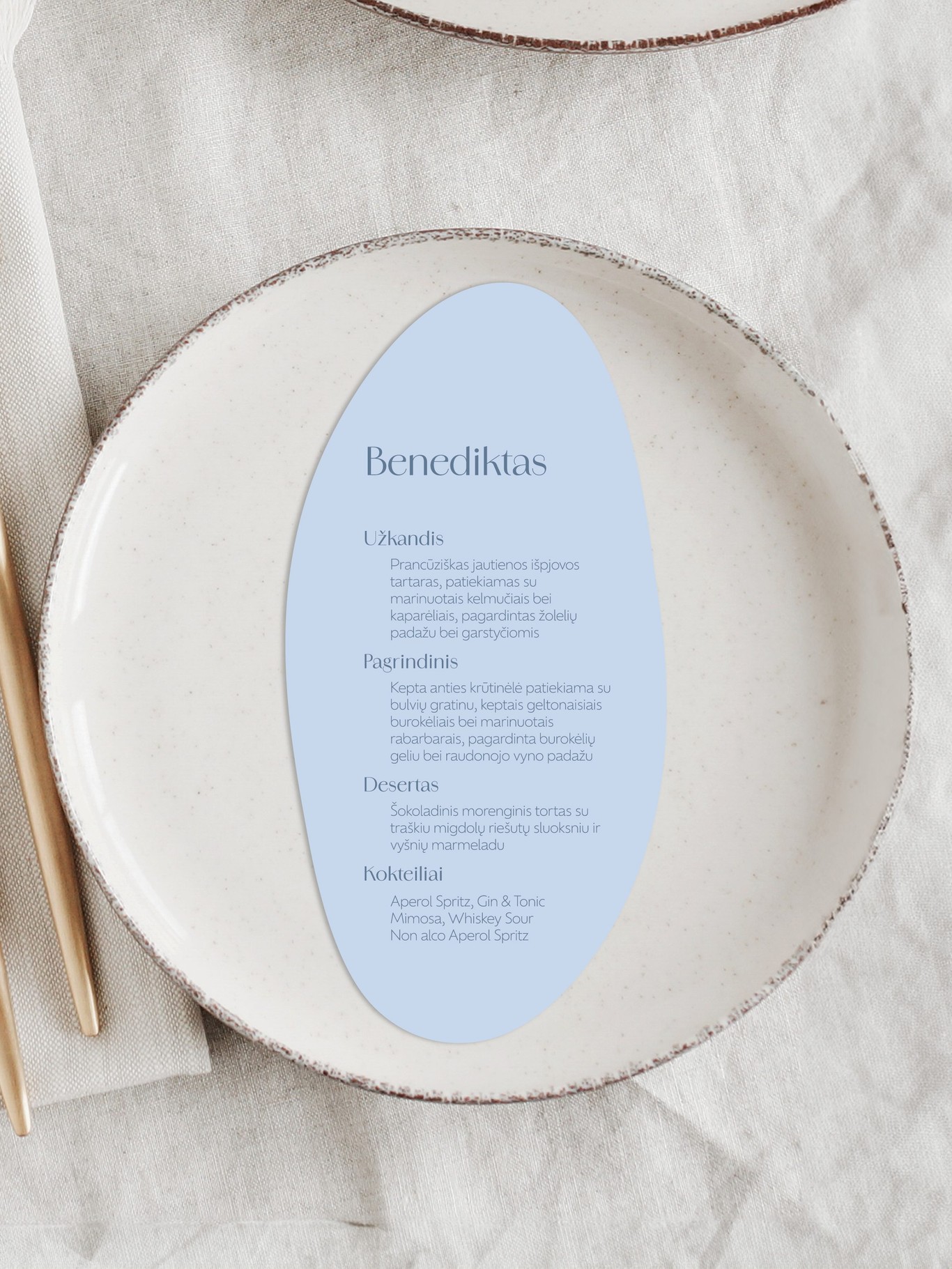 Meniu kortelė Bolonija