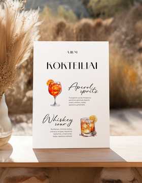 Kokteilių meniu lentelė Alikantė