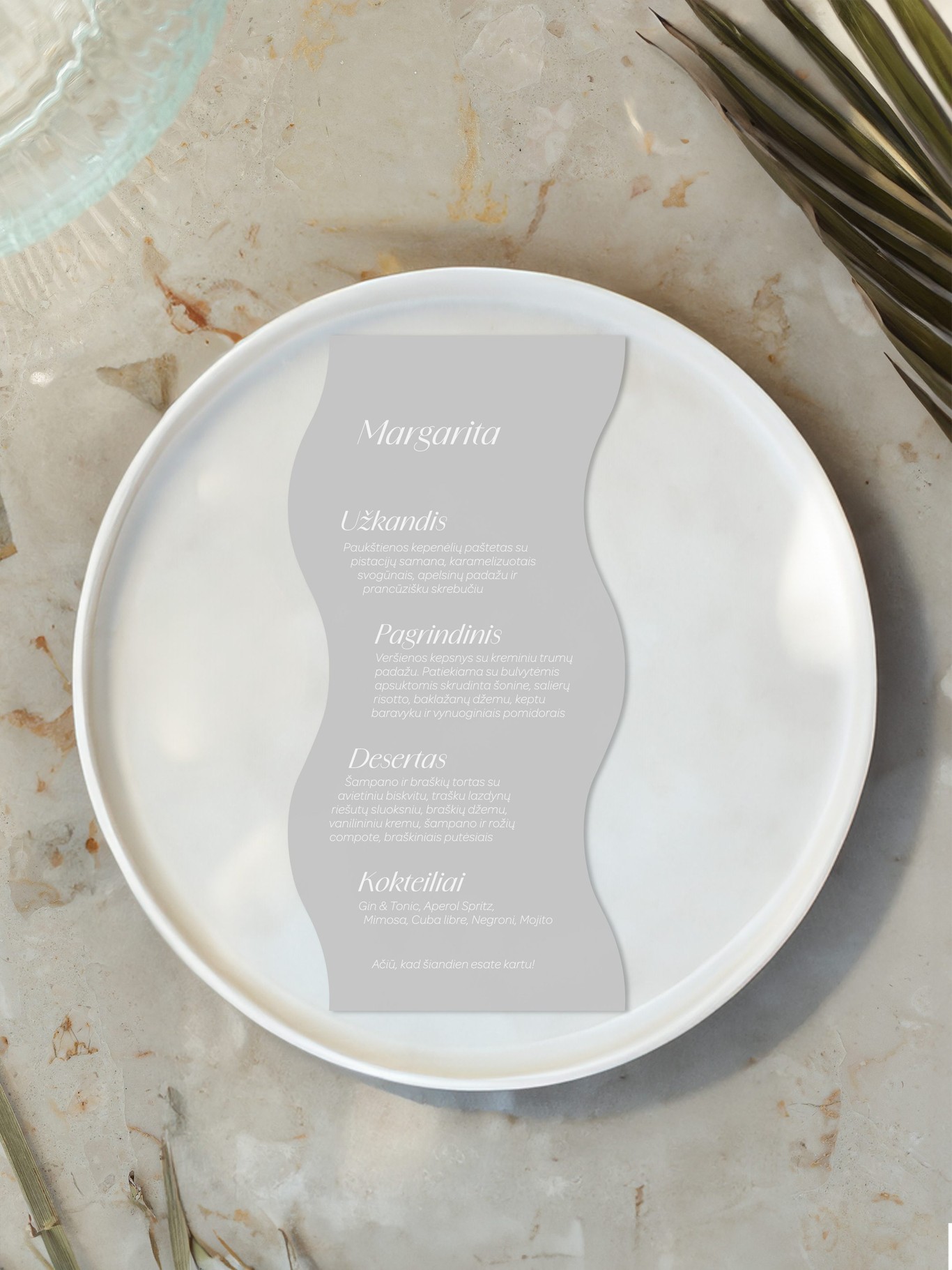 Meniu kortelė Verona