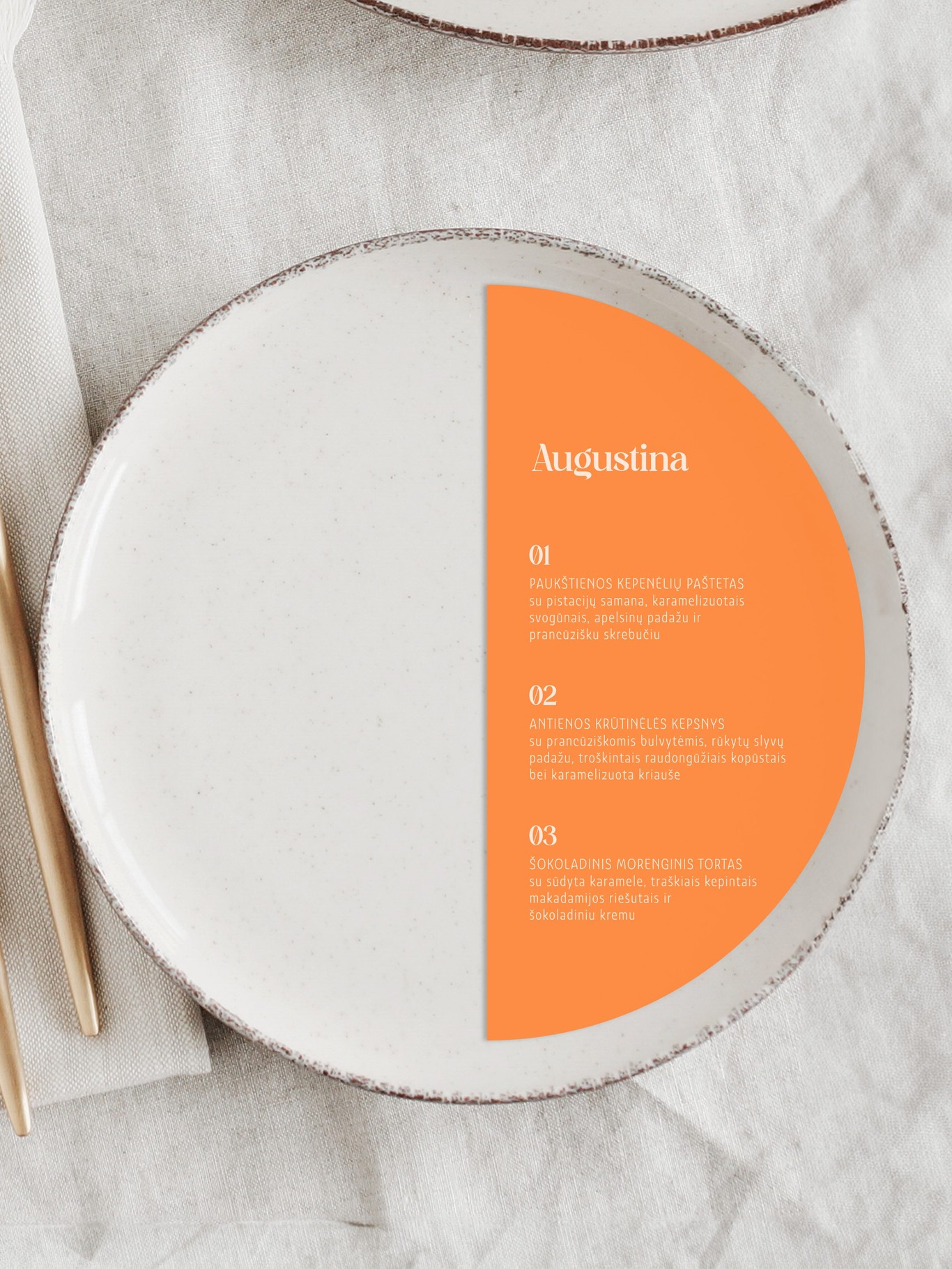 Meniu kortelė Florencija