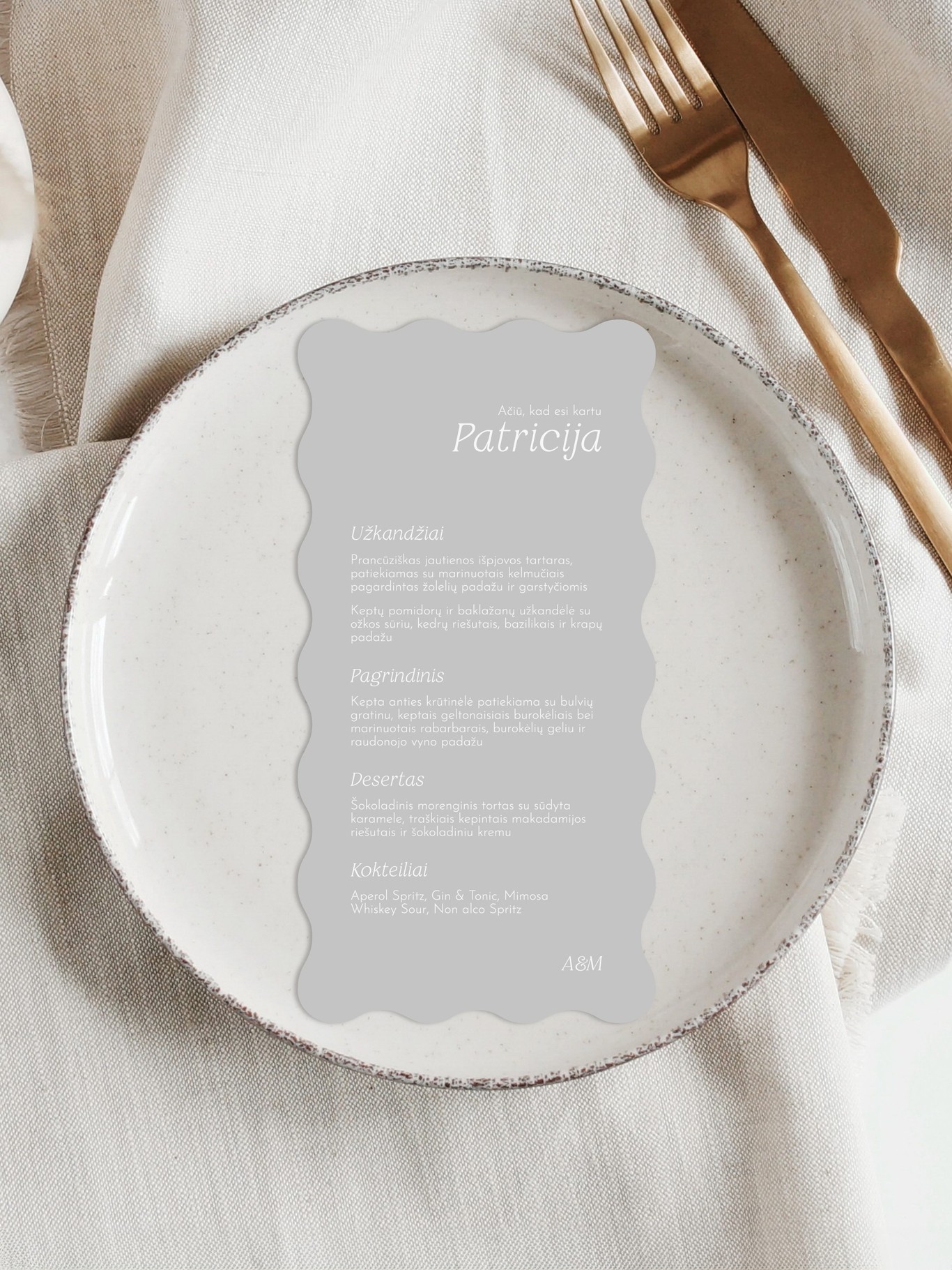 Meniu kortelė Mesina